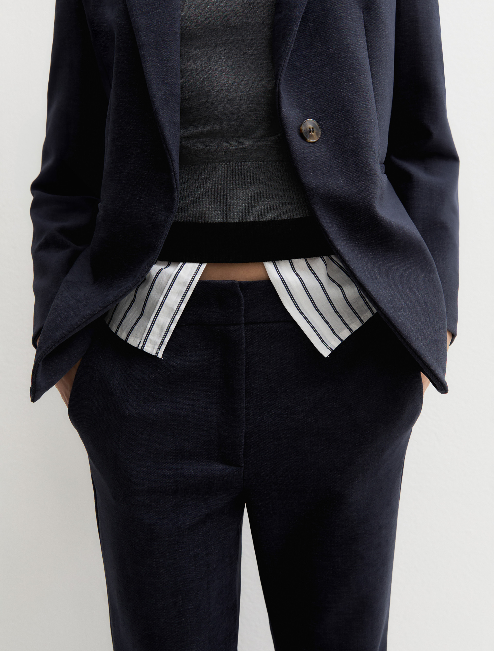 Chenille trousers - NAVY - Emme - 5