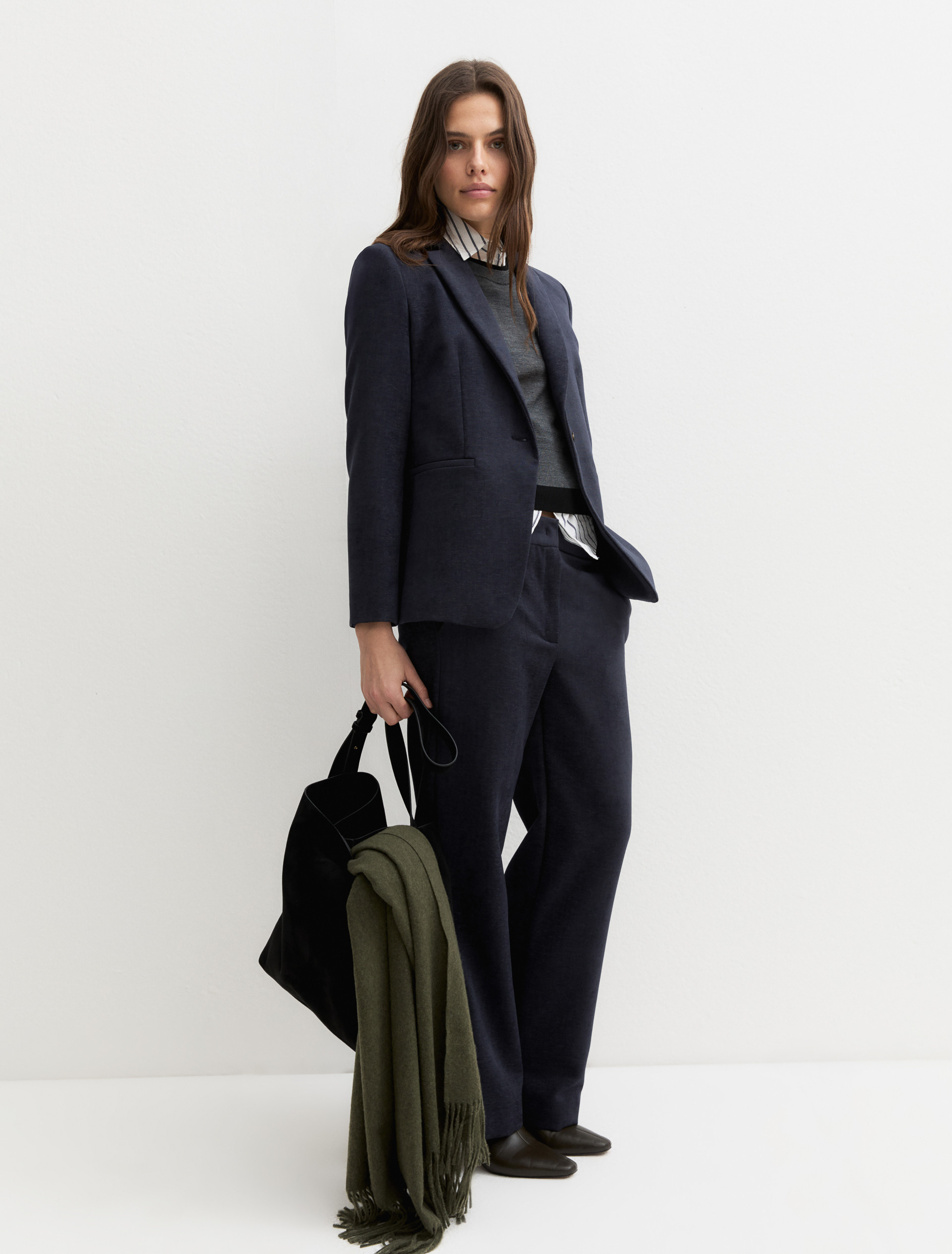 Chenille trousers - NAVY - Emme - 1