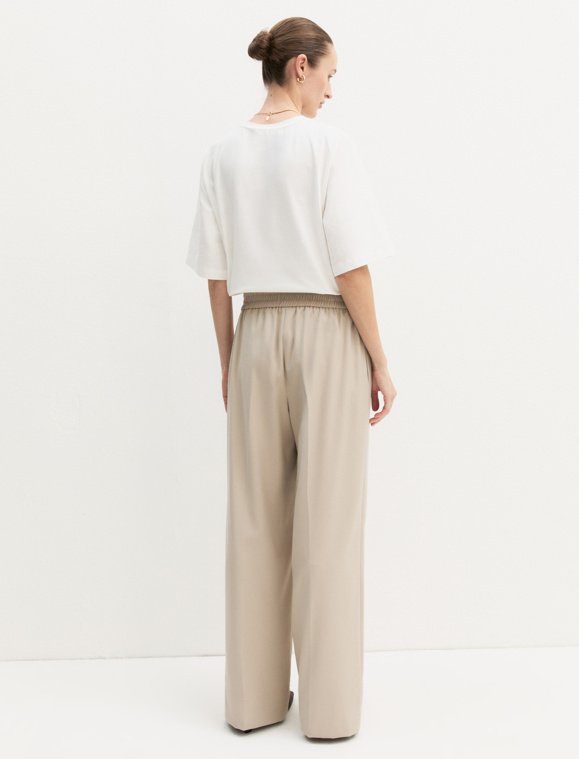 Pantalone dritto in flanella stretch - ECRU` - Emme - 2