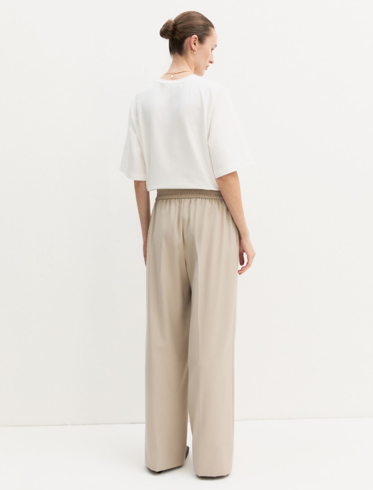 Pantalone dritto in flanella stretch - ECRU` - Emme - 2