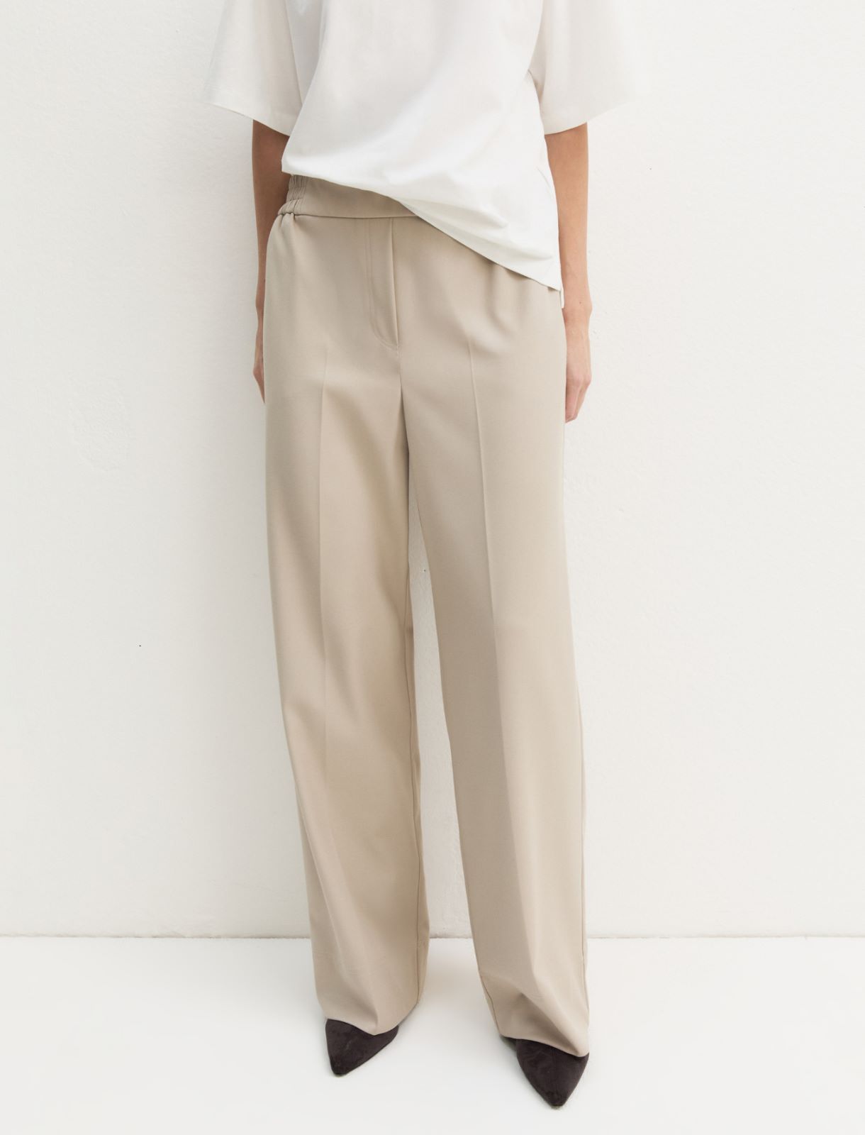 Pantalone dritto in flanella stretch - ECRU` - Emme - 3