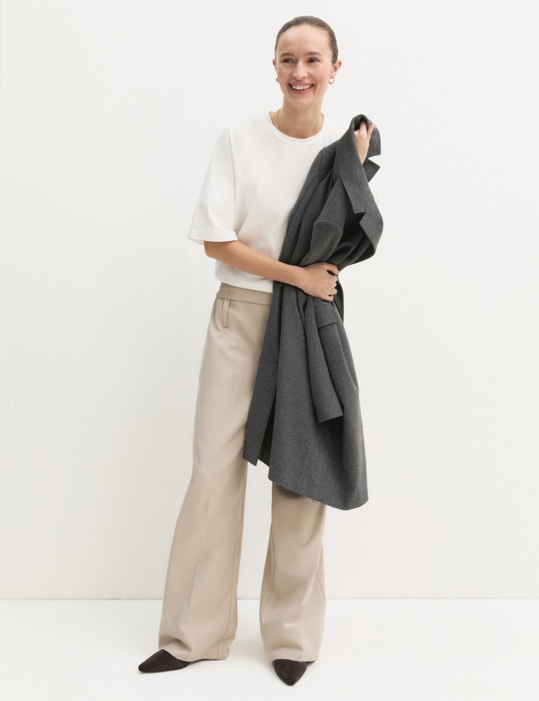 Pantalone dritto in flanella stretch - Emme