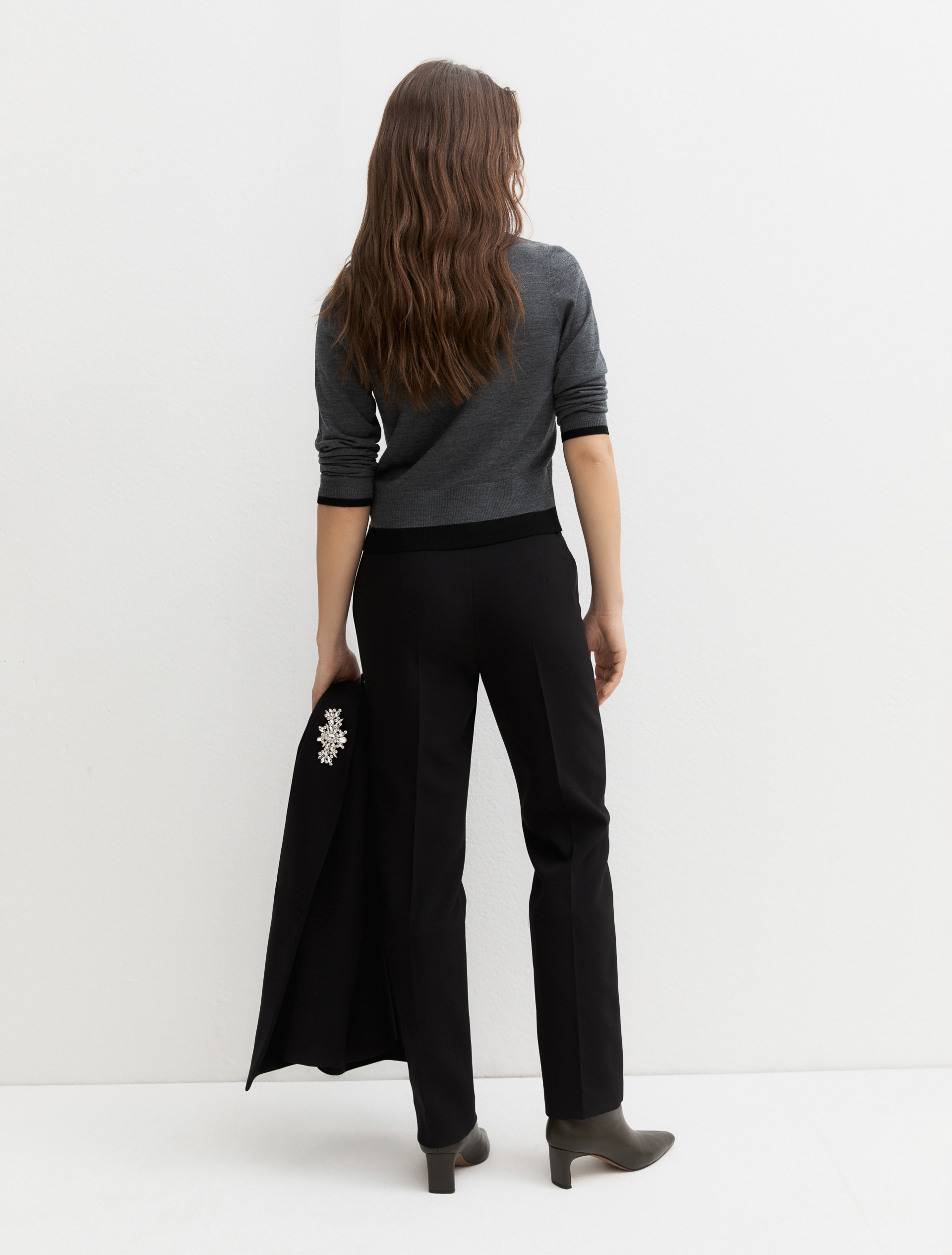 Stretch chino trousers - BLACK - Emme - 2