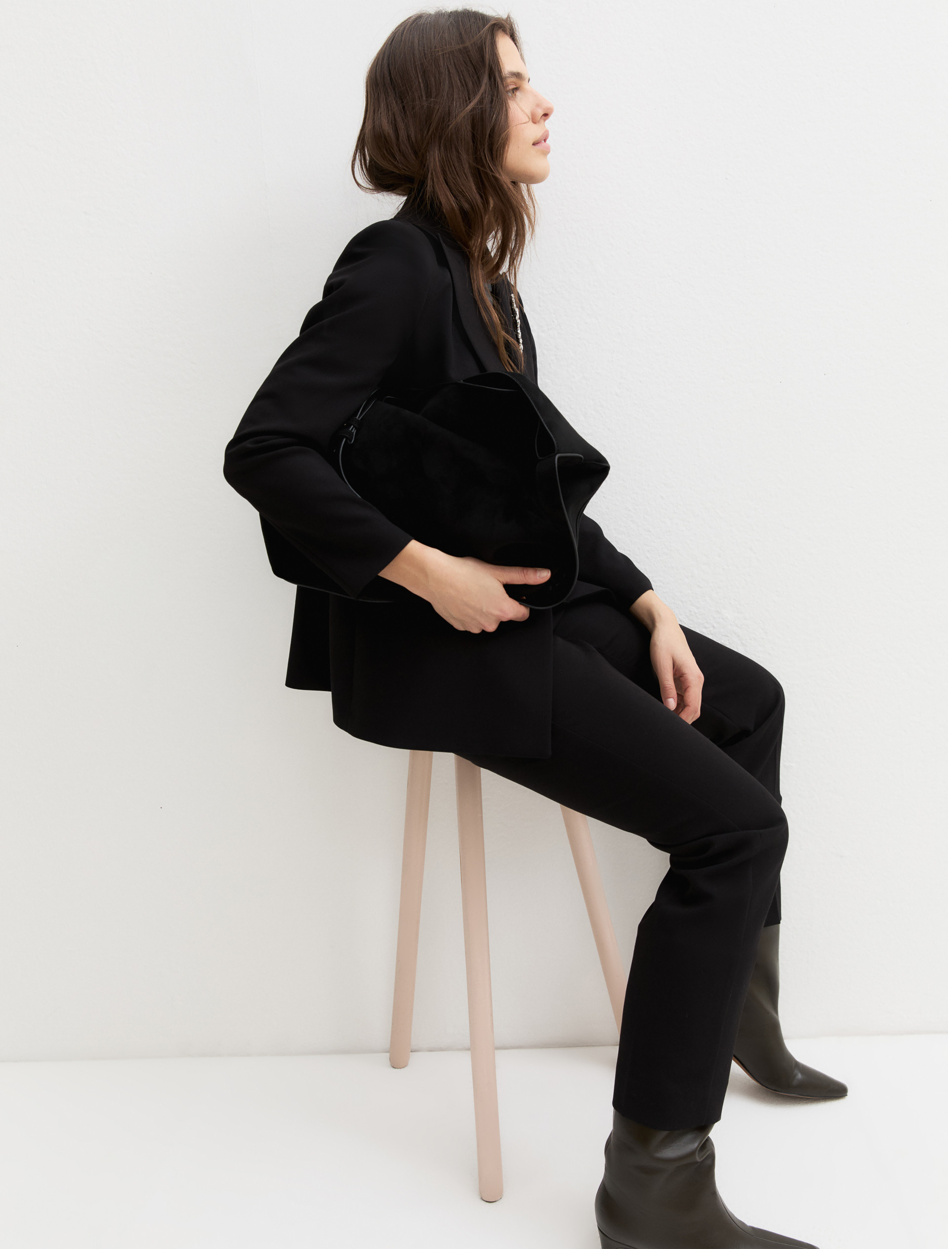 Stretch chino trousers - BLACK - Emme - 3
