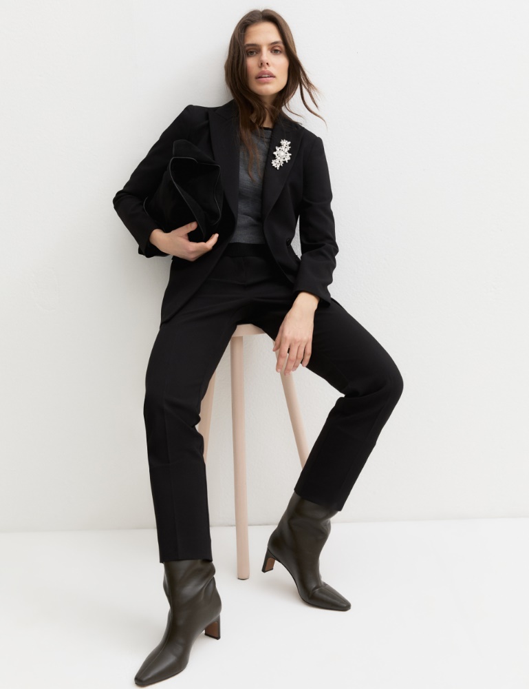 Stretch chino trousers - BLACK