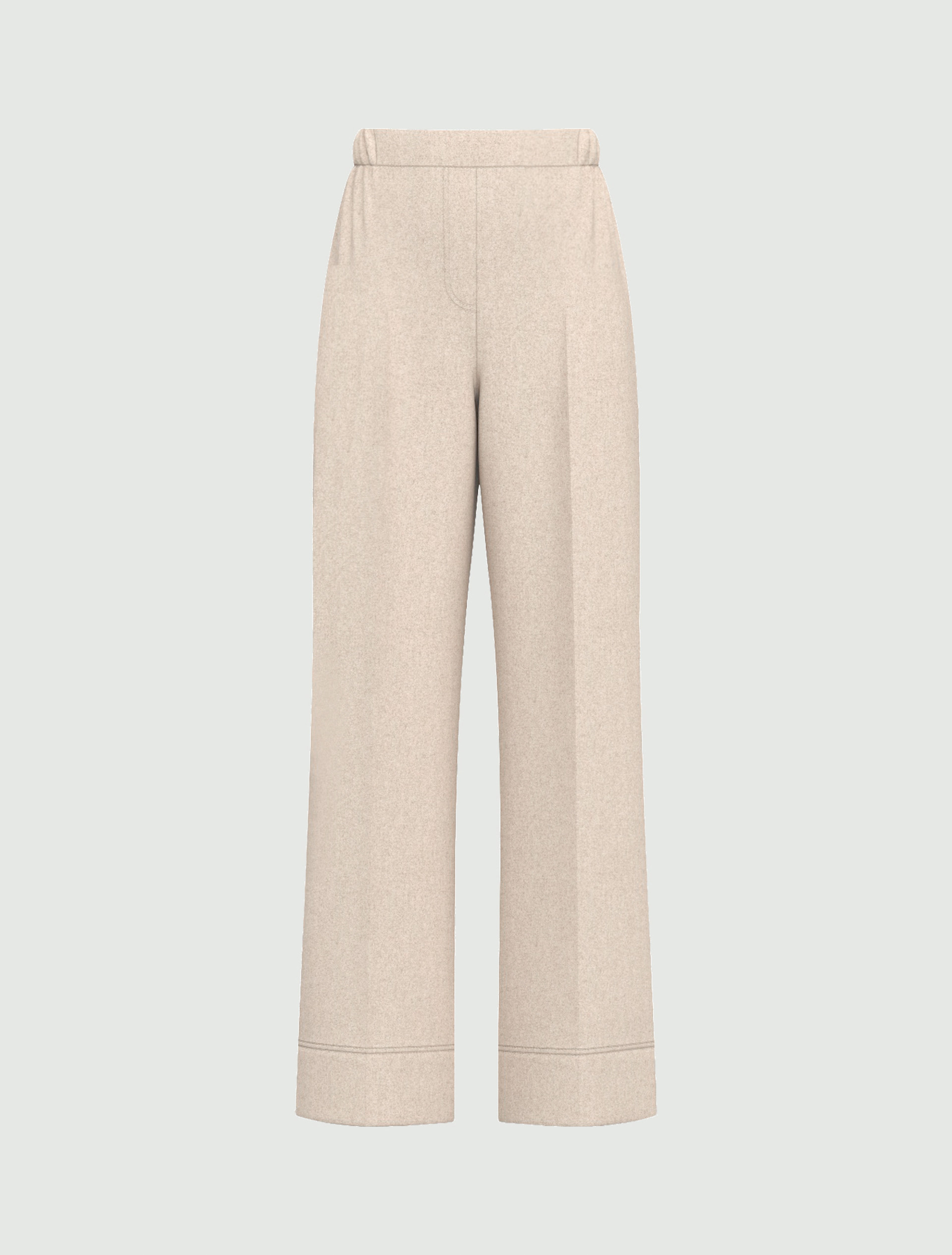 Straight-fit stretch flannel trousers - ECRU - Emme - 6