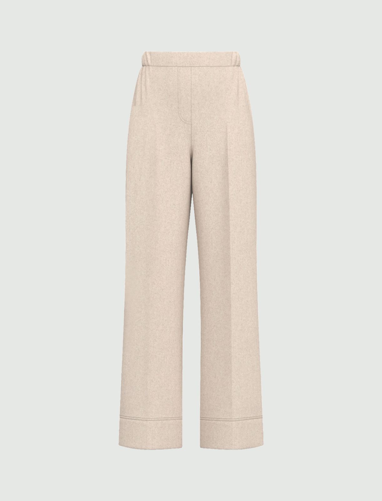 Straight-fit stretch flannel trousers - ECRU - Emme - 6