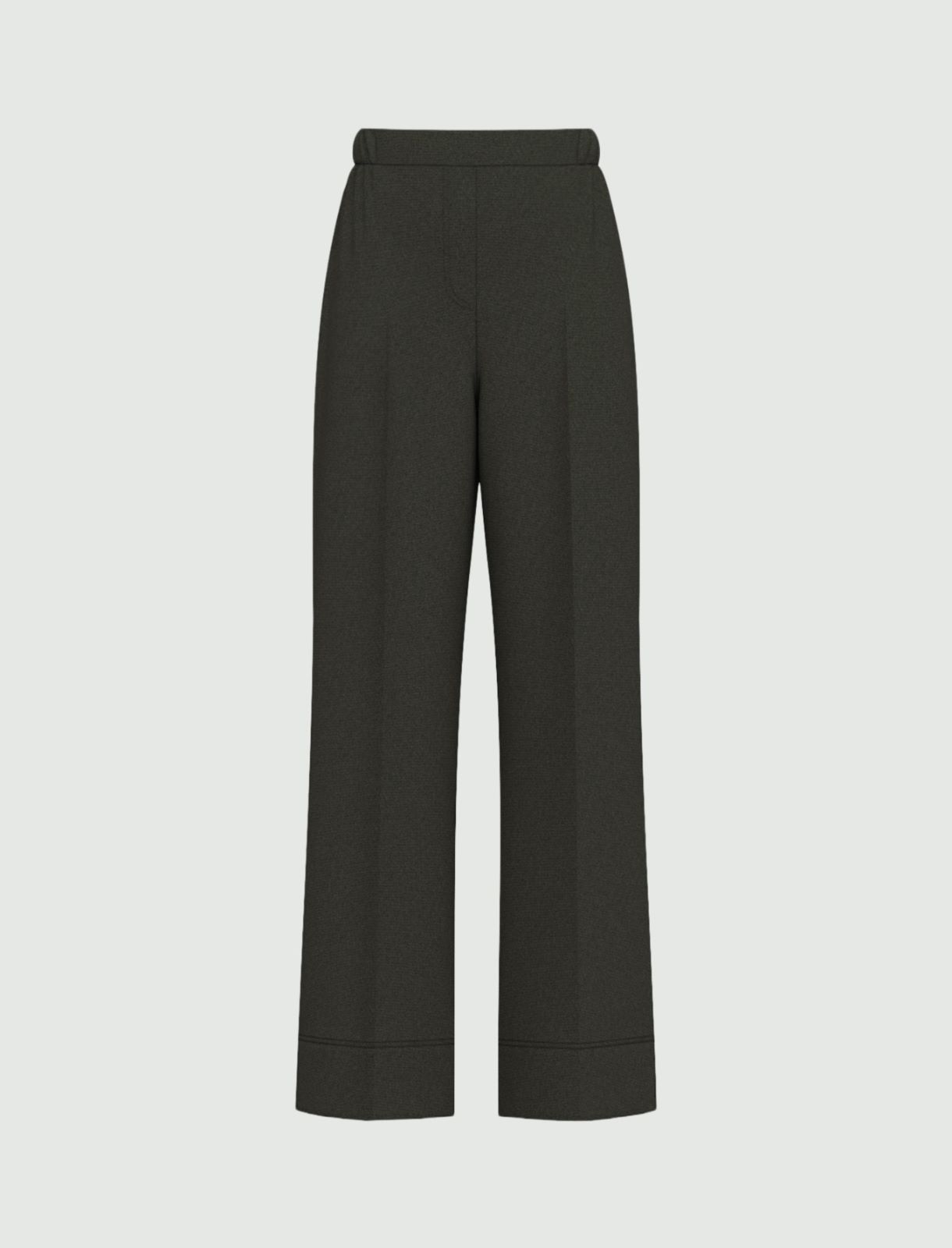Straight-fit stretch flannel trousers - OLIVE - Emme - 6