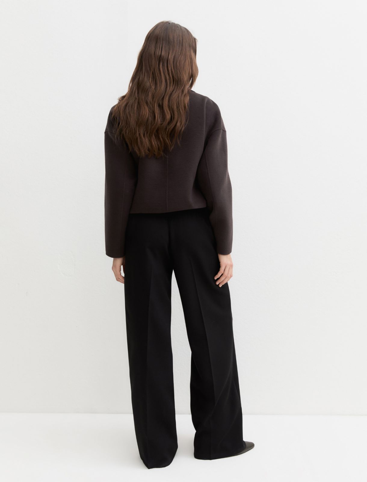 Straight-fit stretch trousers - BLACK - Emme - 2