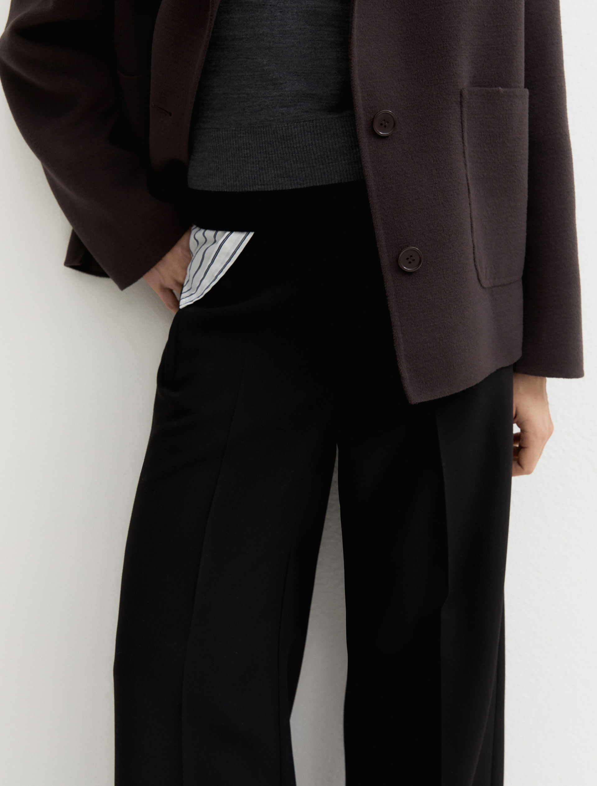 Straight-fit stretch trousers - BLACK - Emme - 5