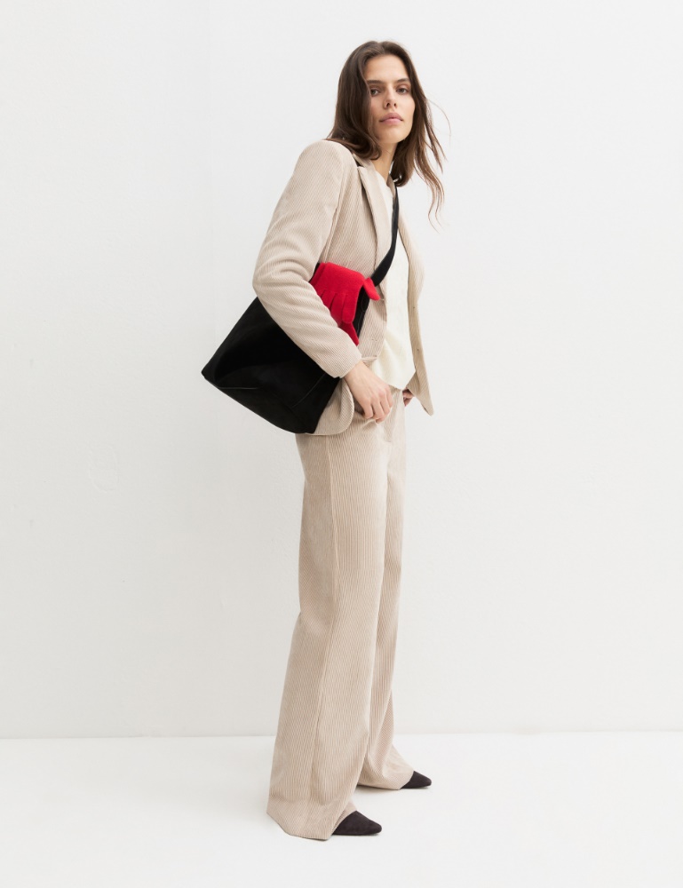 Stretch corduroy trousers - CREAM