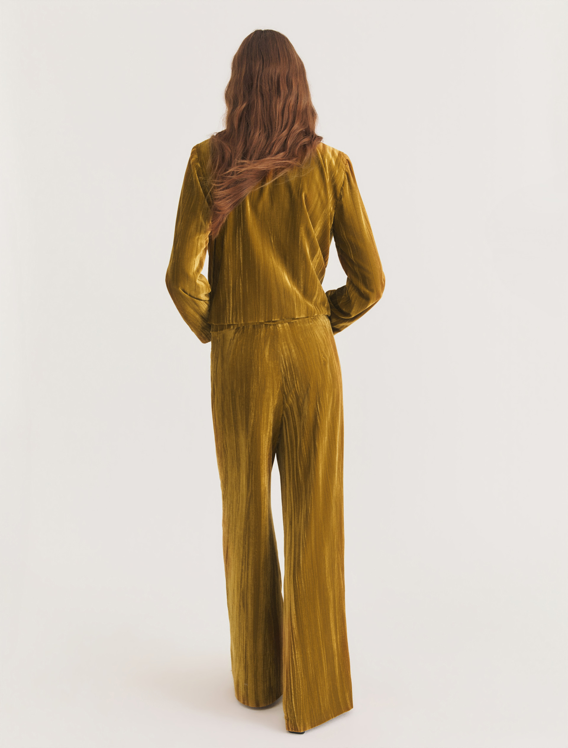 Crackle velvet trousers - OCHRE - Emme - 2
