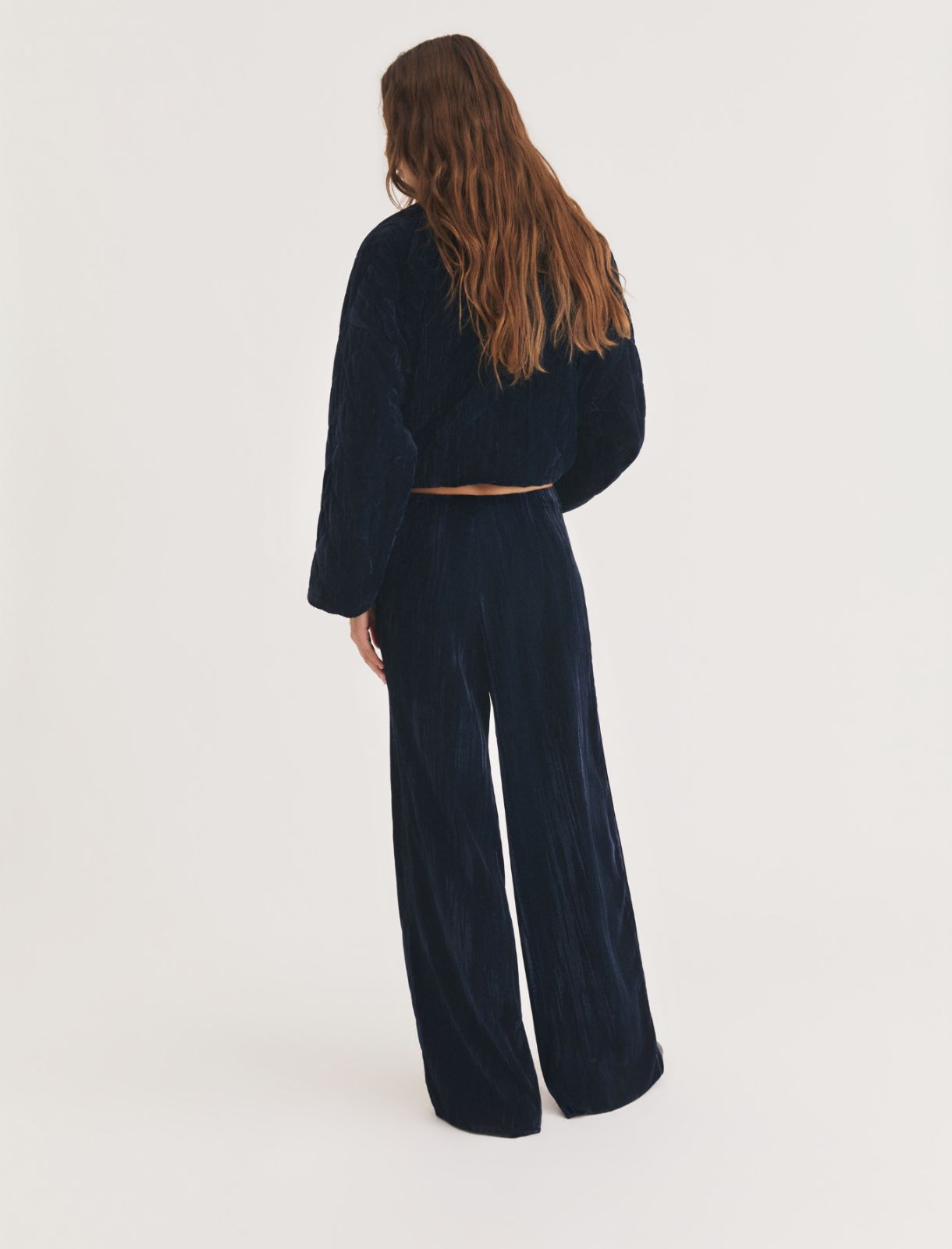 Crackle velvet trousers - OCEAN - Emme - 2