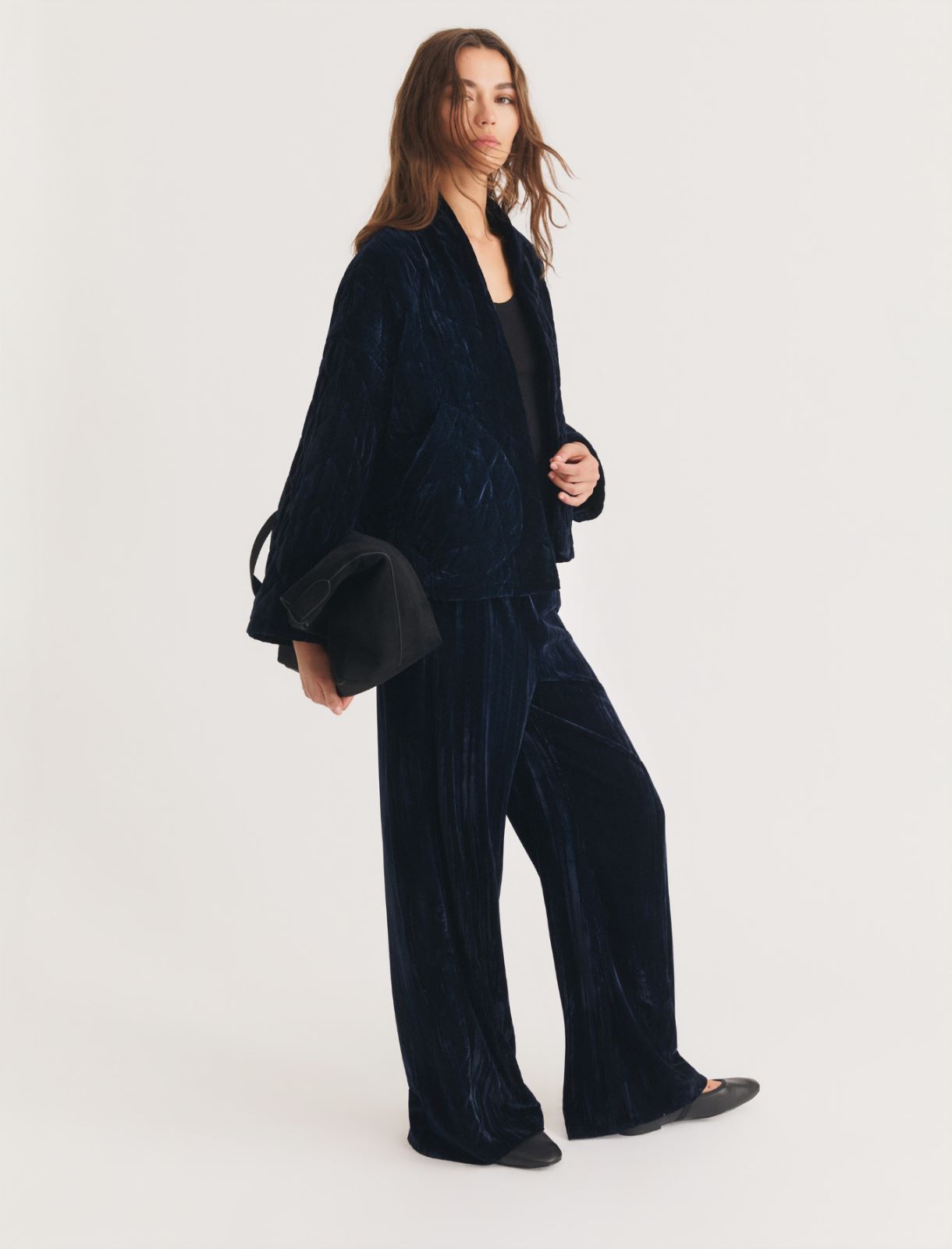 Crackle velvet trousers - OCEAN - Emme - 7