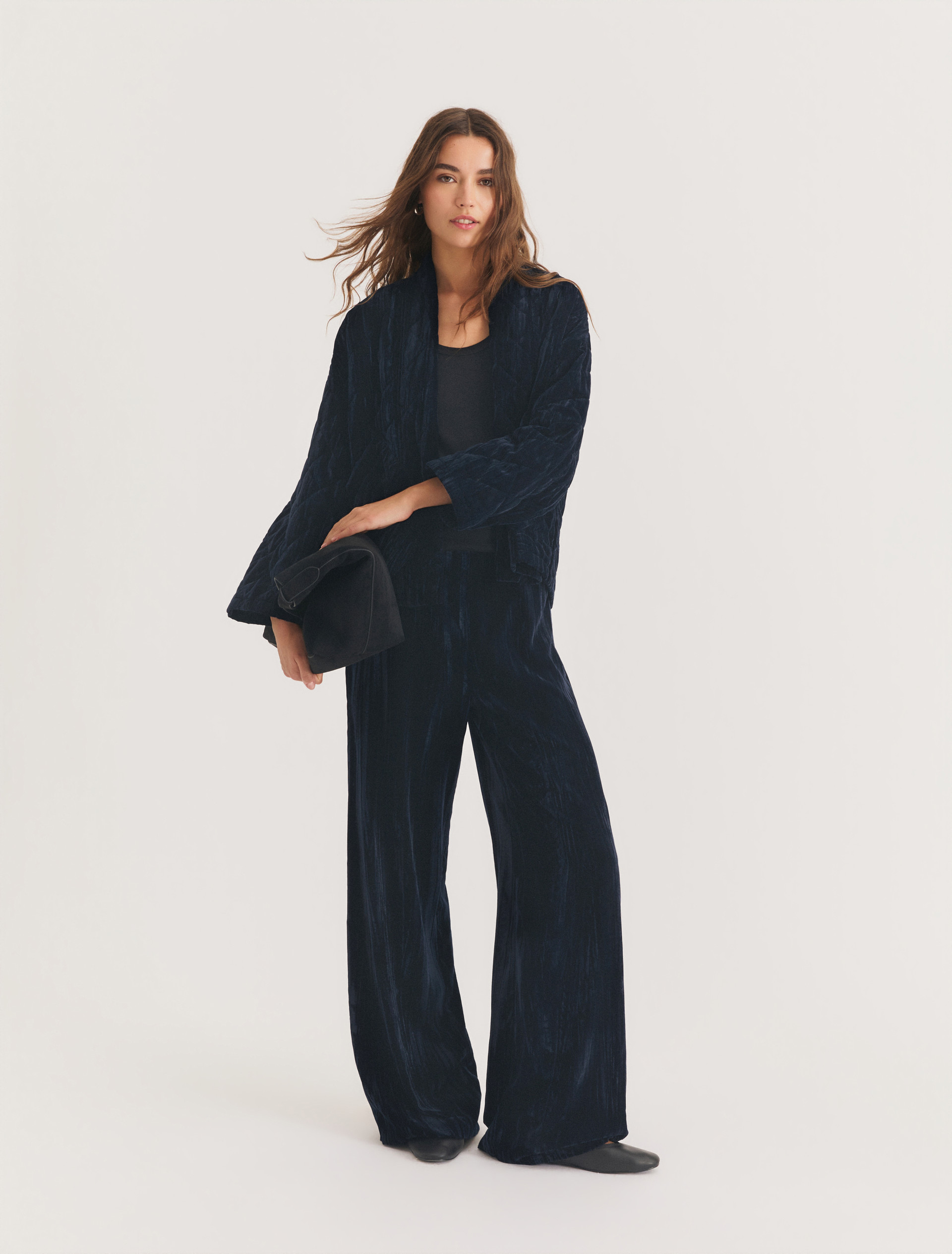 Crackle velvet trousers - OCEAN - Emme - 1