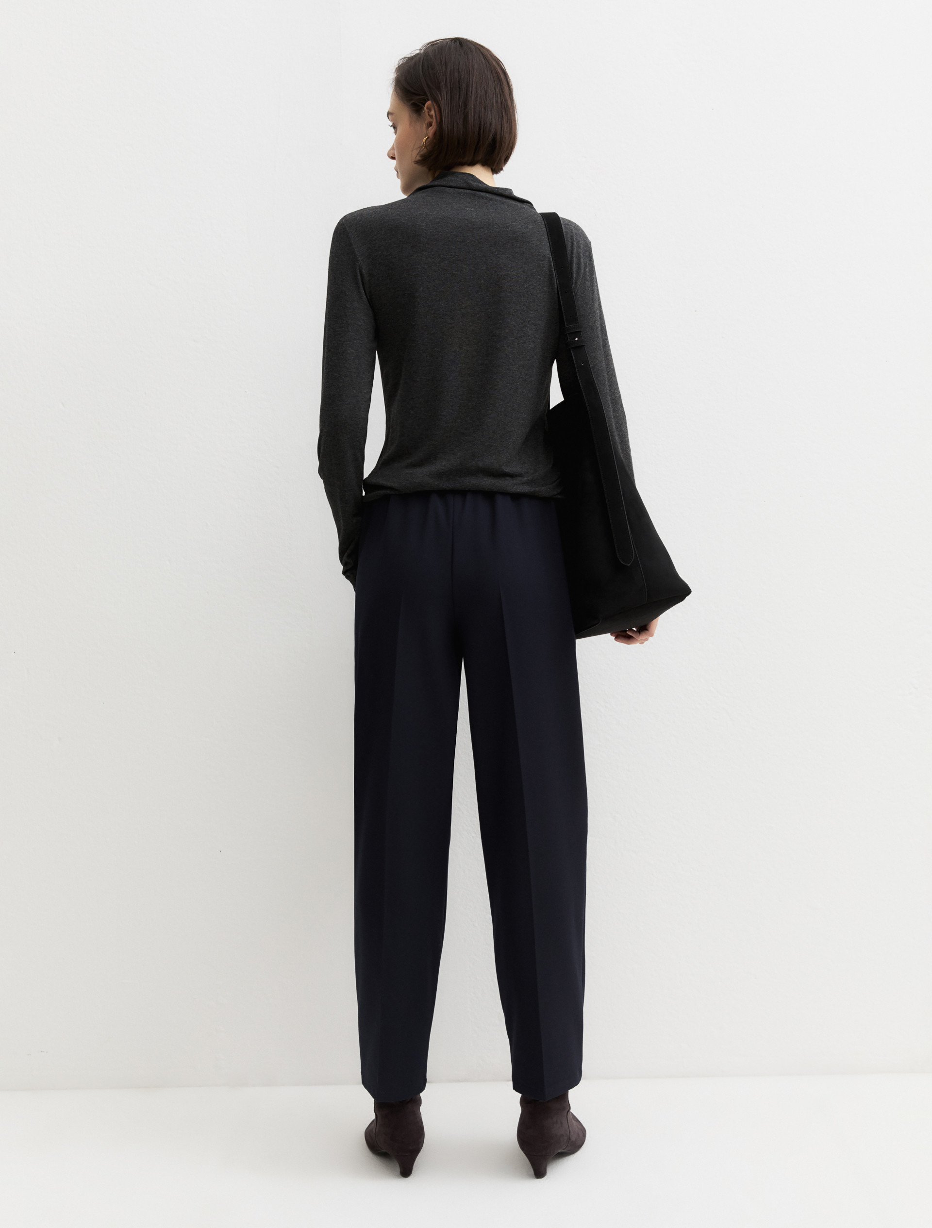 Stretch gabardine joggers - NAVY - Emme - 2