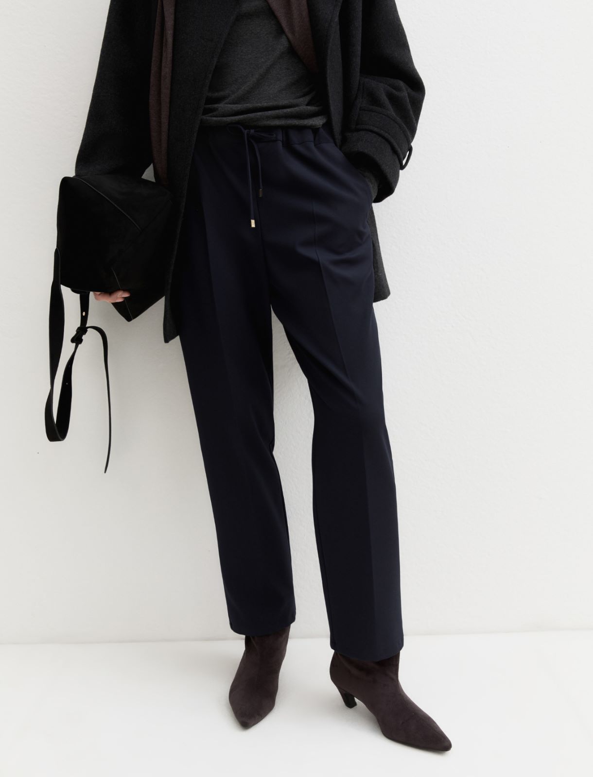 Stretch gabardine joggers - NAVY - Emme - 5