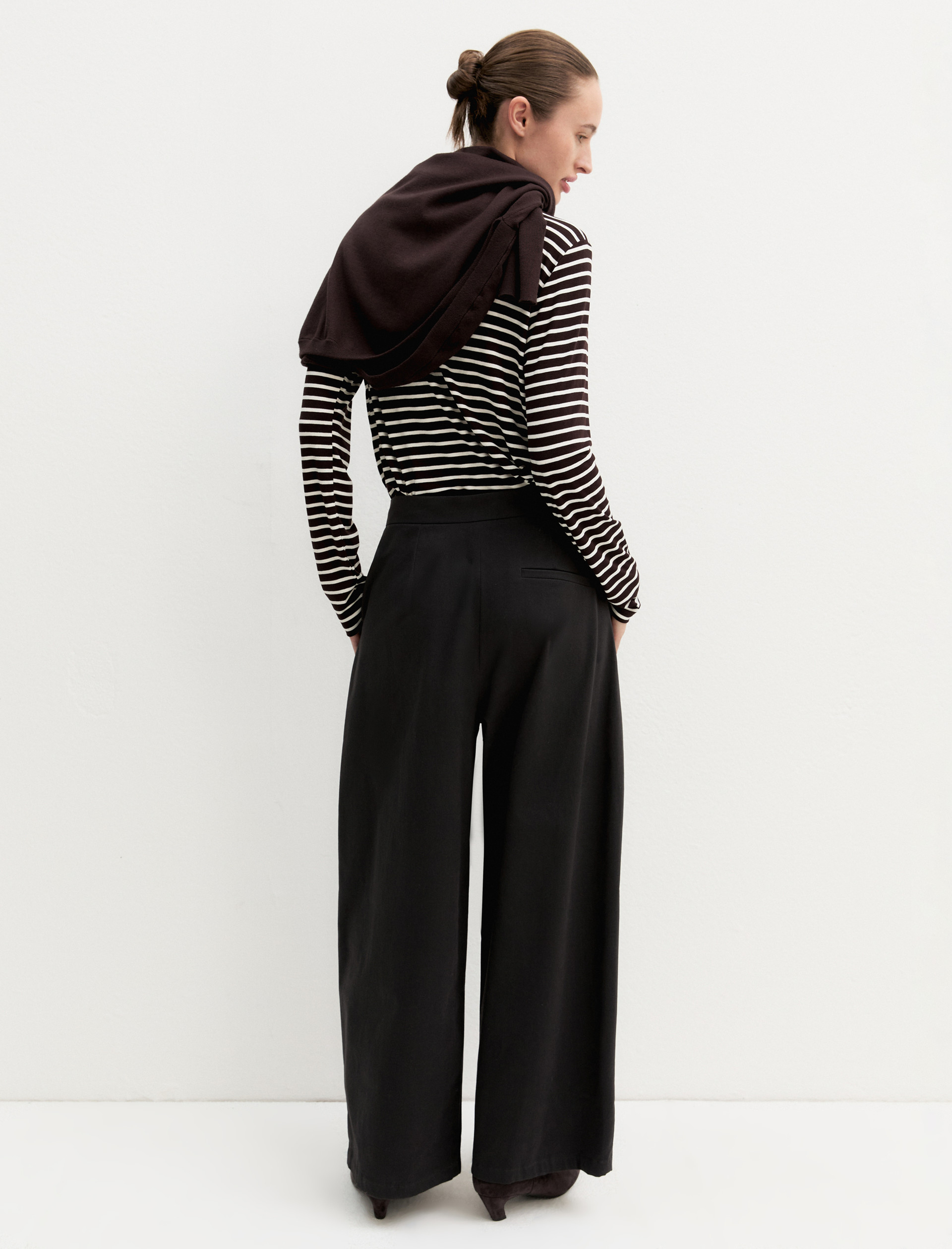 Stretch satin trousers - GRAPHITE - Emme - 3
