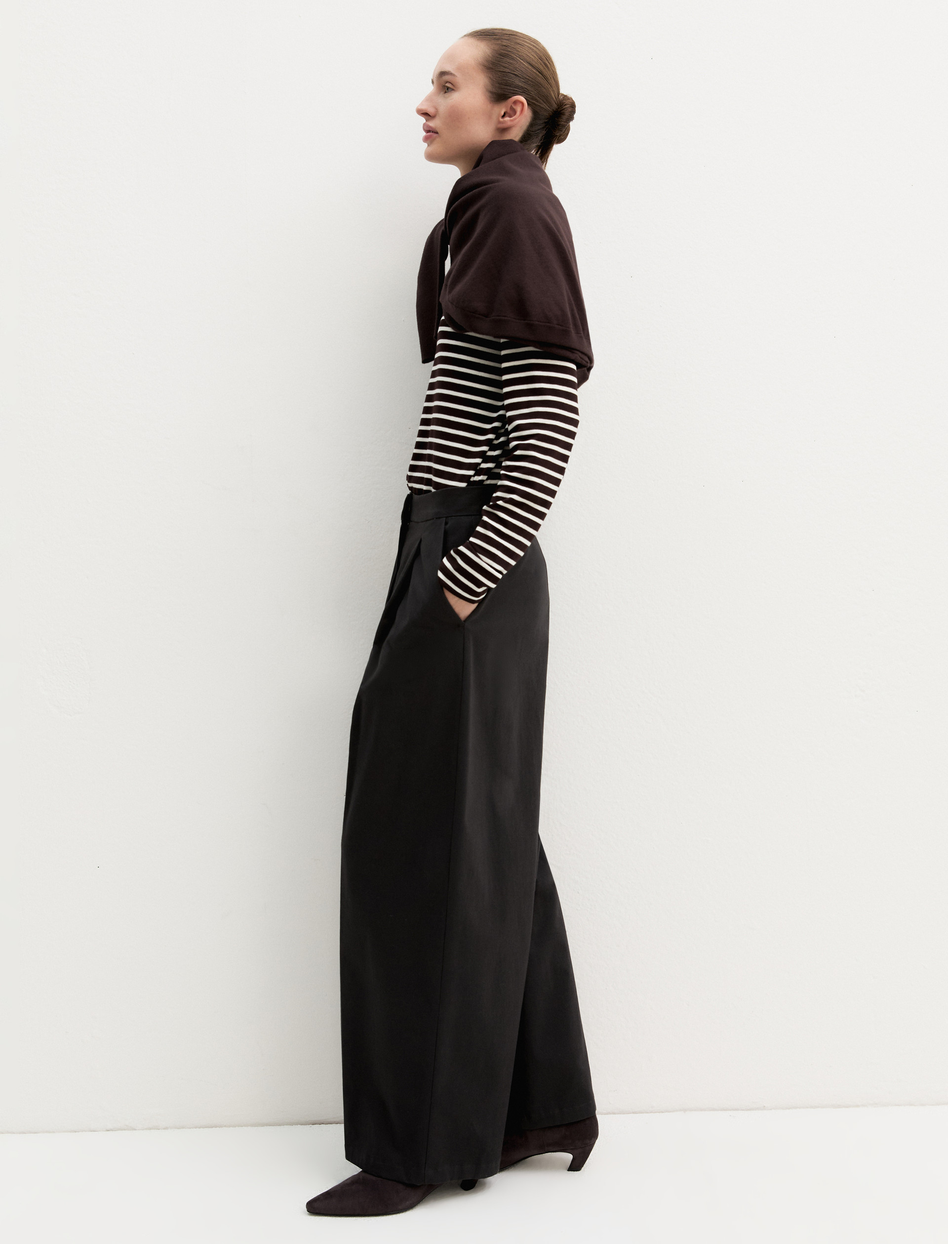Stretch satin trousers - GRAPHITE - Emme - 1