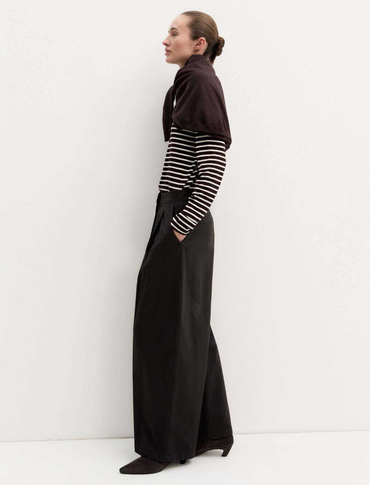 Stretch satin trousers - GRAPHITE - Emme