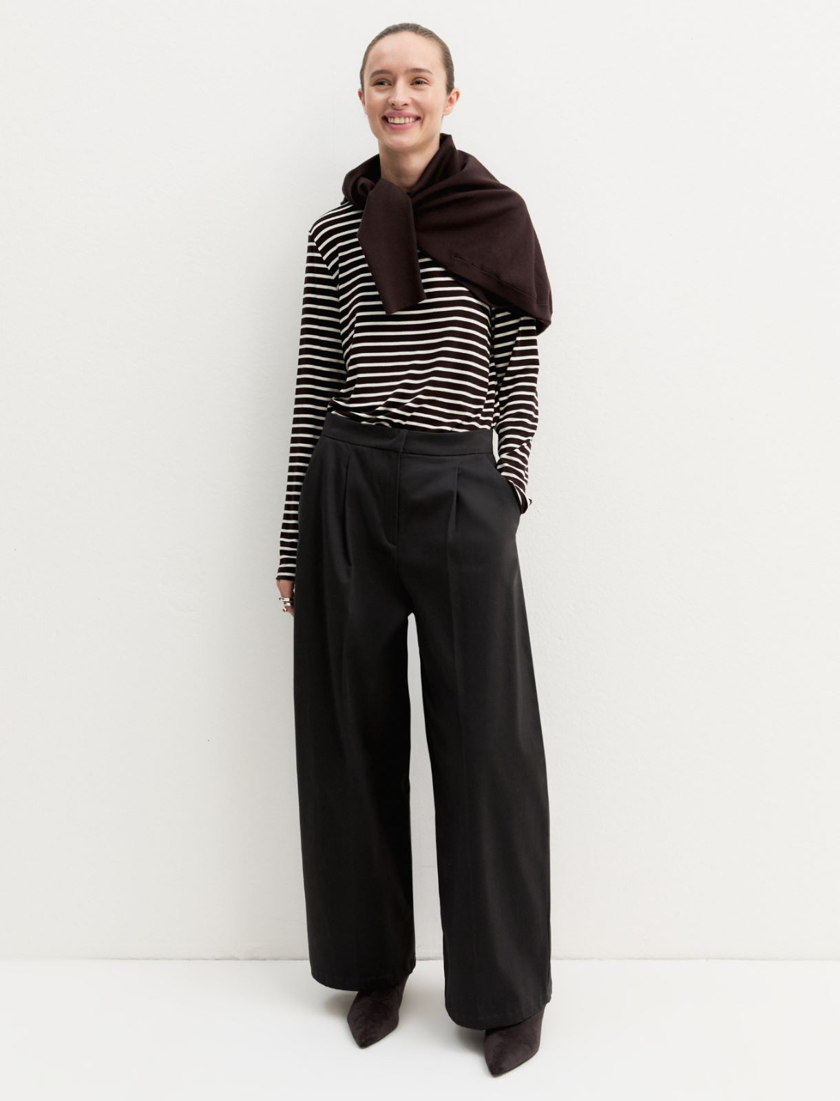 Stretch satin trousers - GRAPHITE - Emme - 2