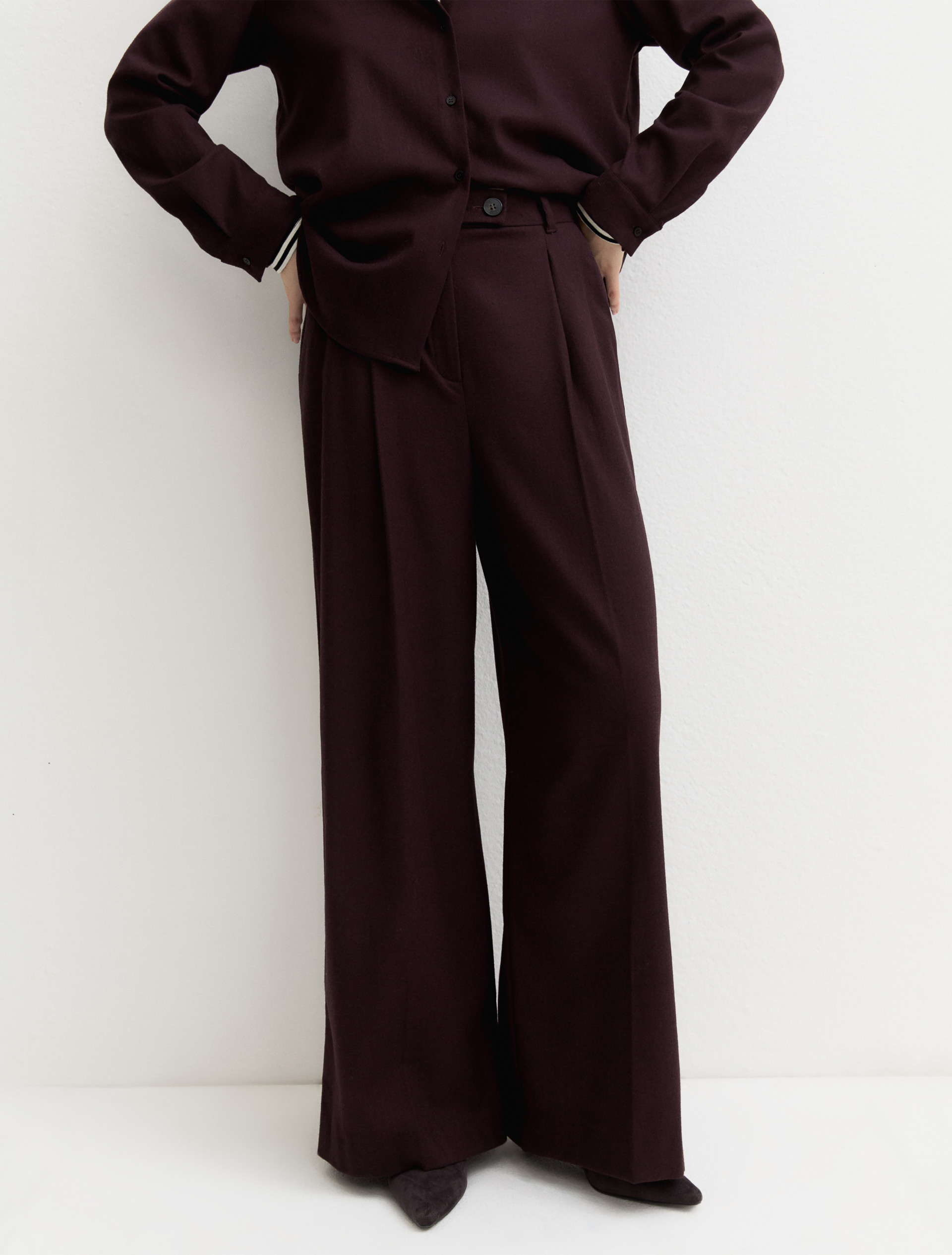 Wide-leg trousers - BORDEAUX - Emme - 3
