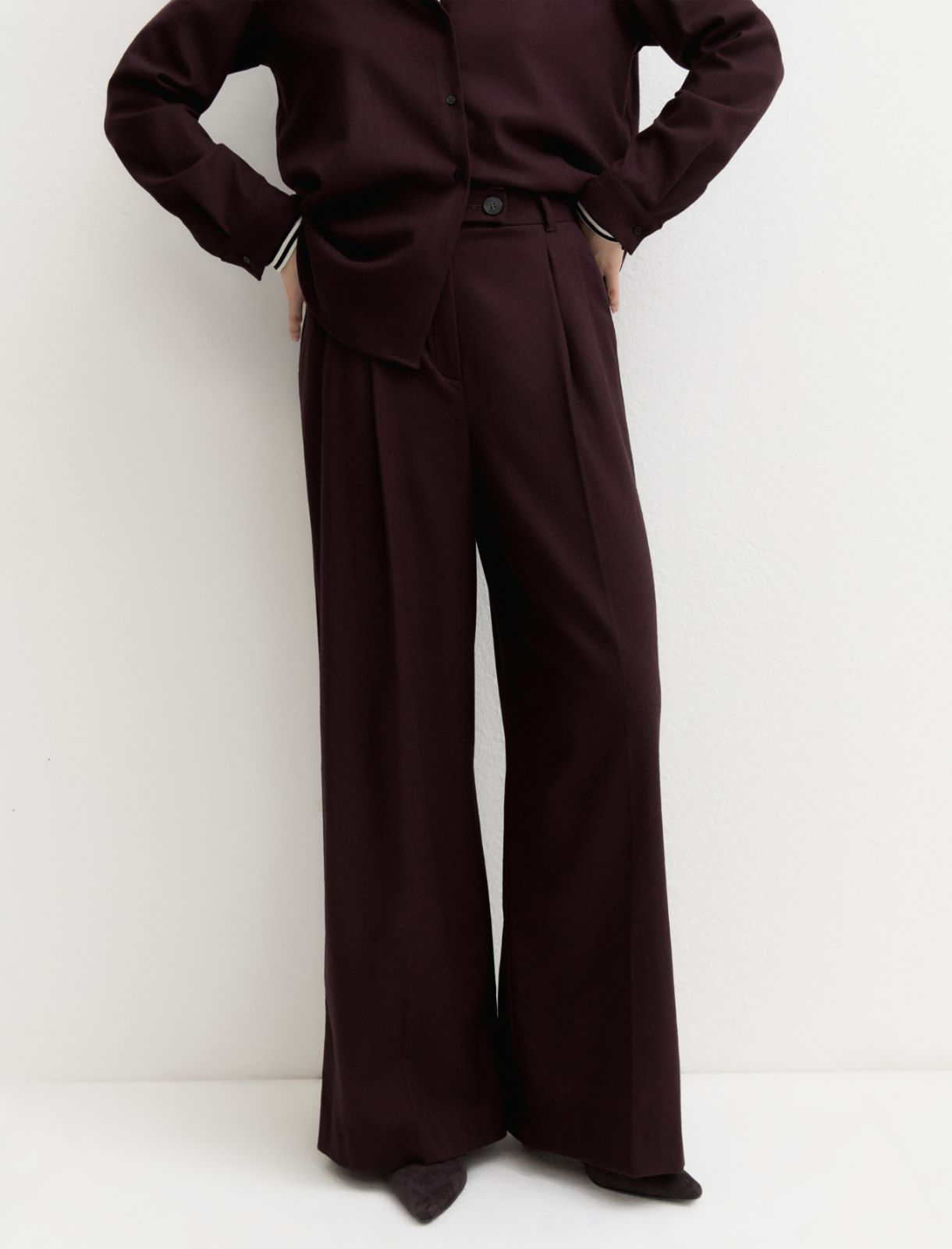 Wide-leg trousers - BORDEAUX - Emme - 3