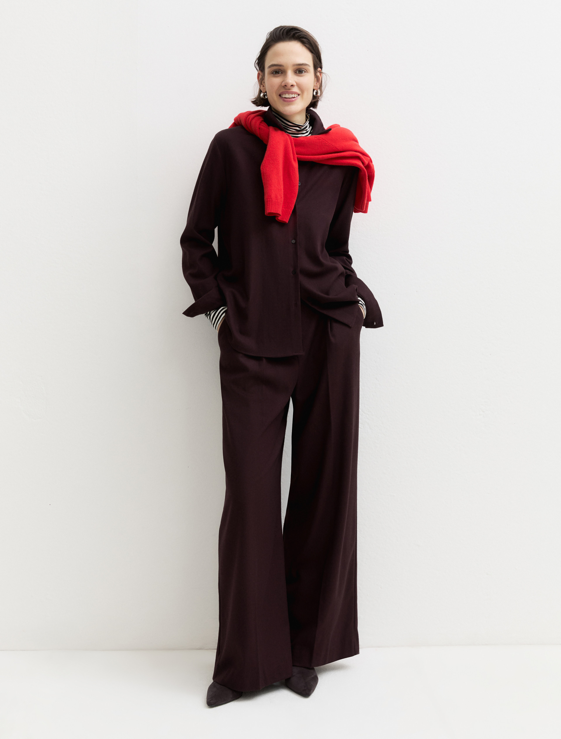 Wide-leg trousers - BORDEAUX - Emme - 1