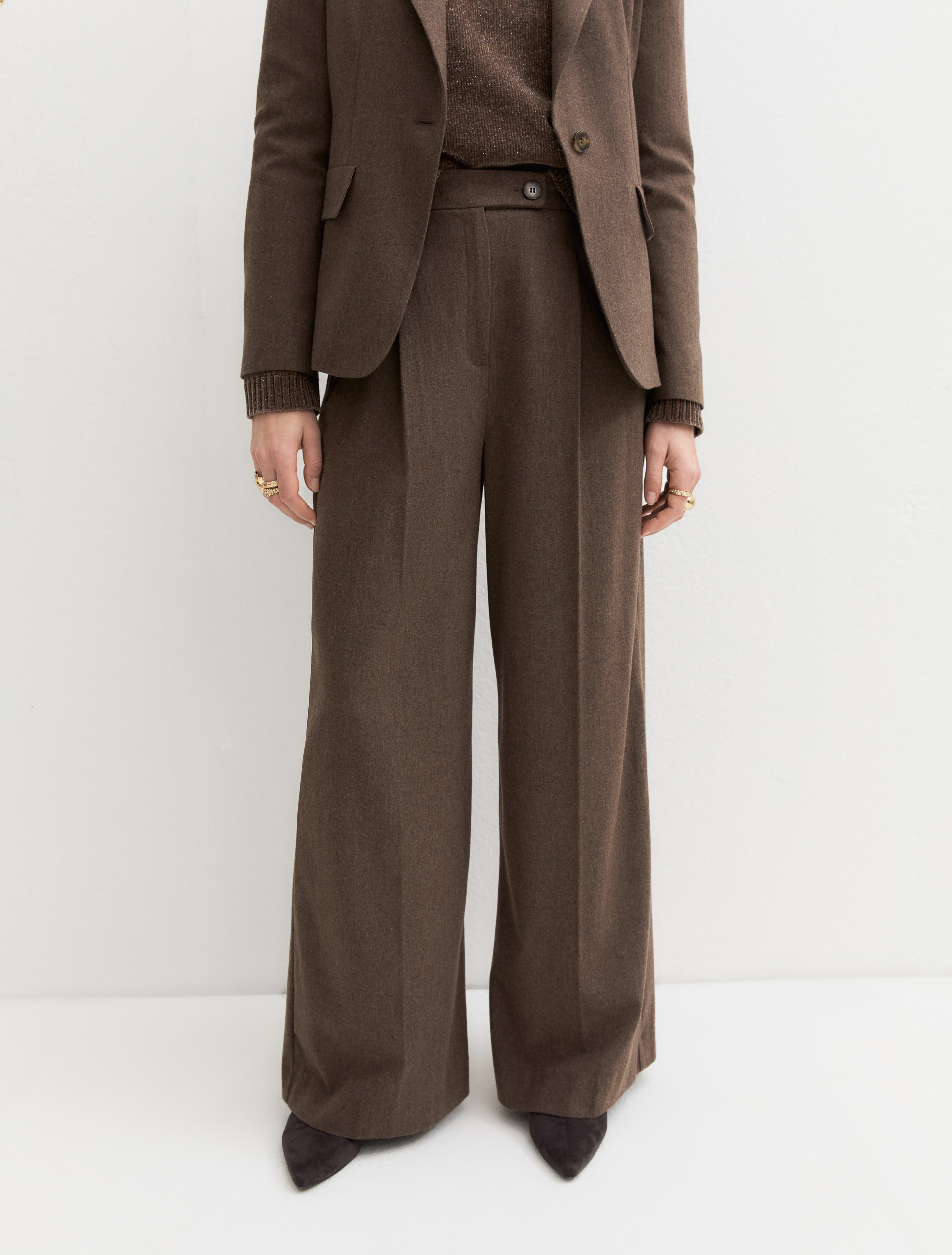 Wide-leg trousers - DARK GREY - Emme - 5