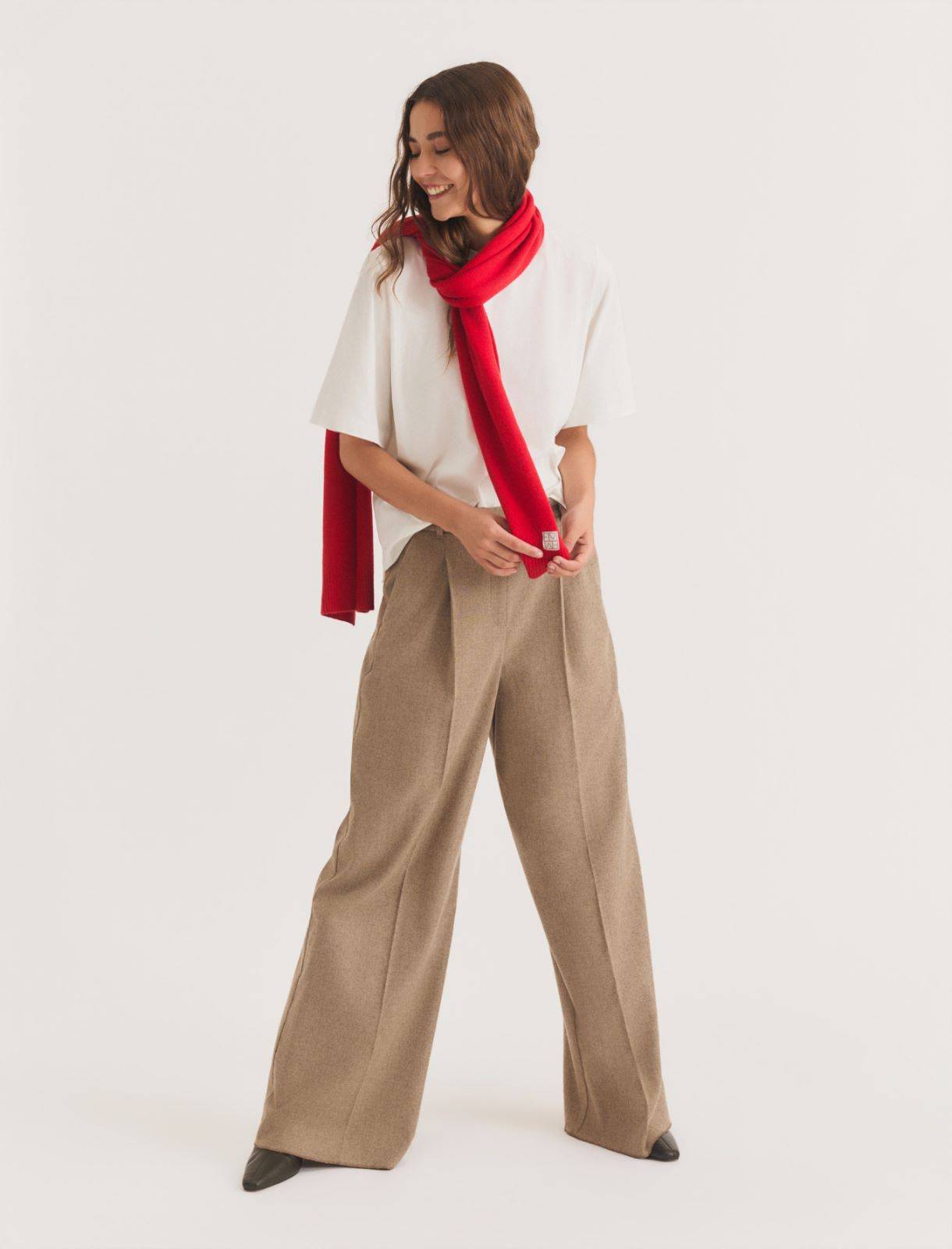 Pantalone wide leg - SABBIA - Emme