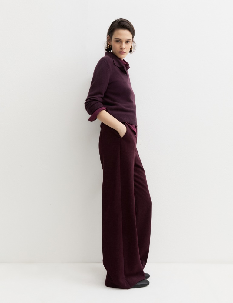 High-waisted stretch chenille trousers - Emme