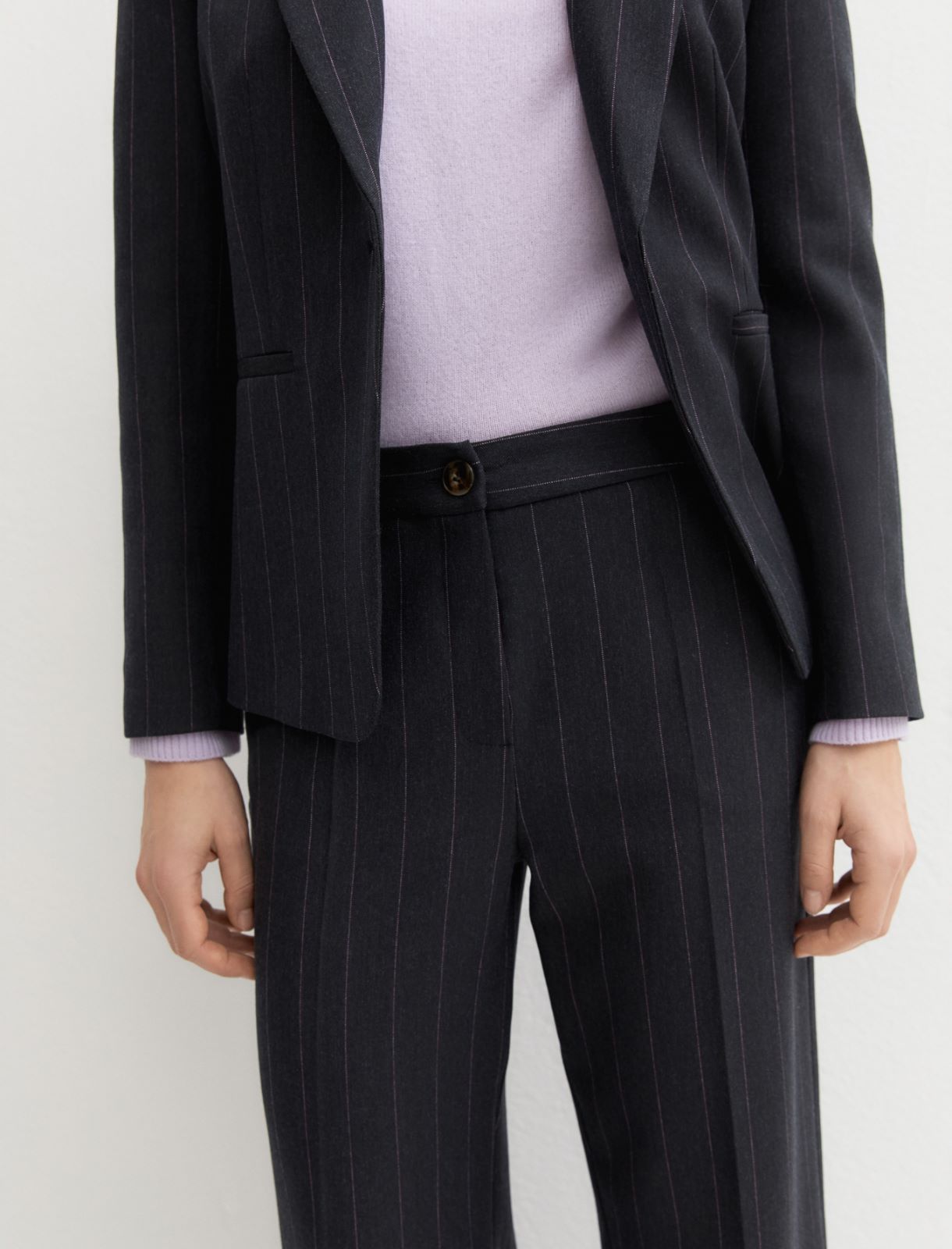Straight-fit stretch gabardine trousers - NAVY - Emme - 3