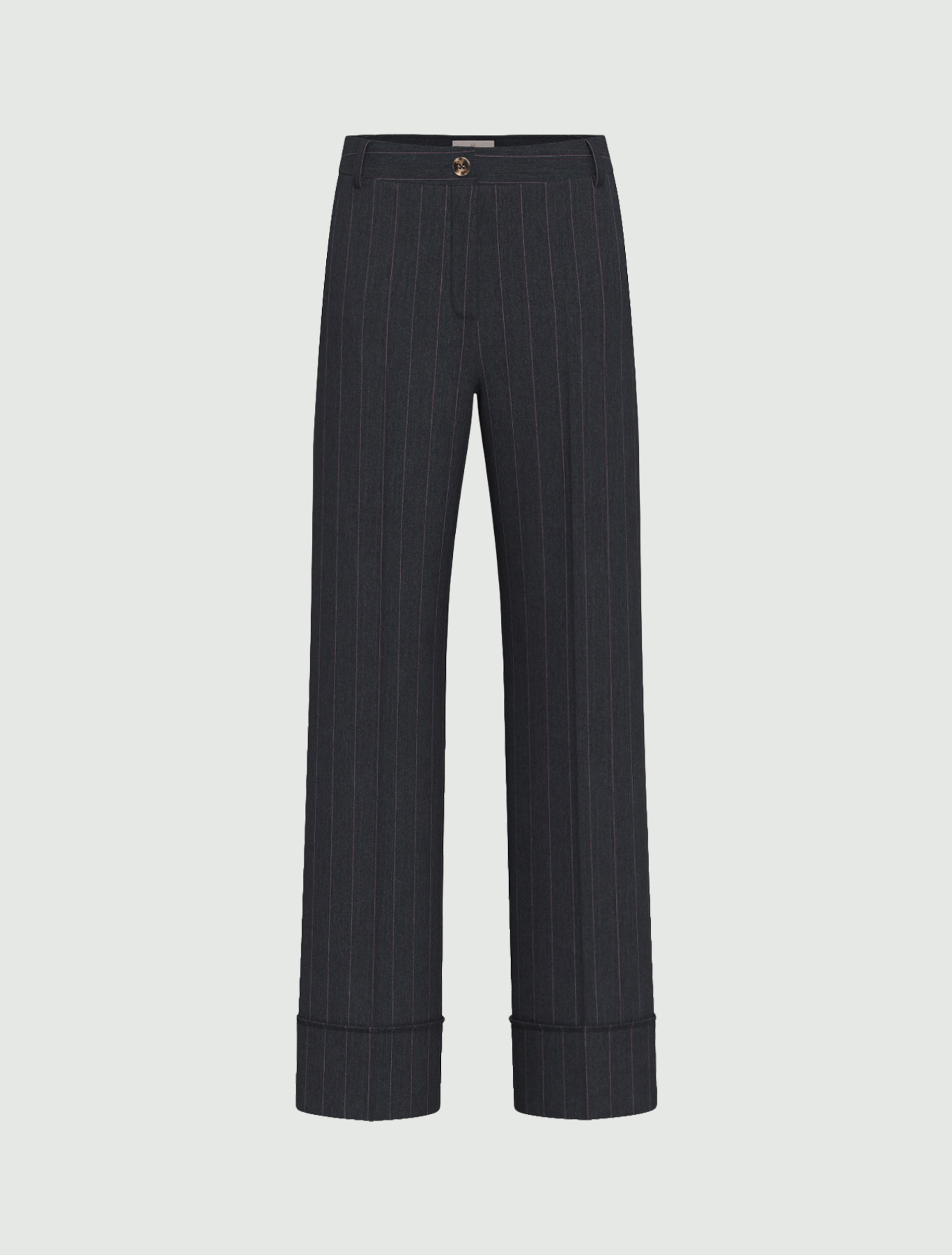 Straight-fit stretch gabardine trousers - NAVY - Emme - 6
