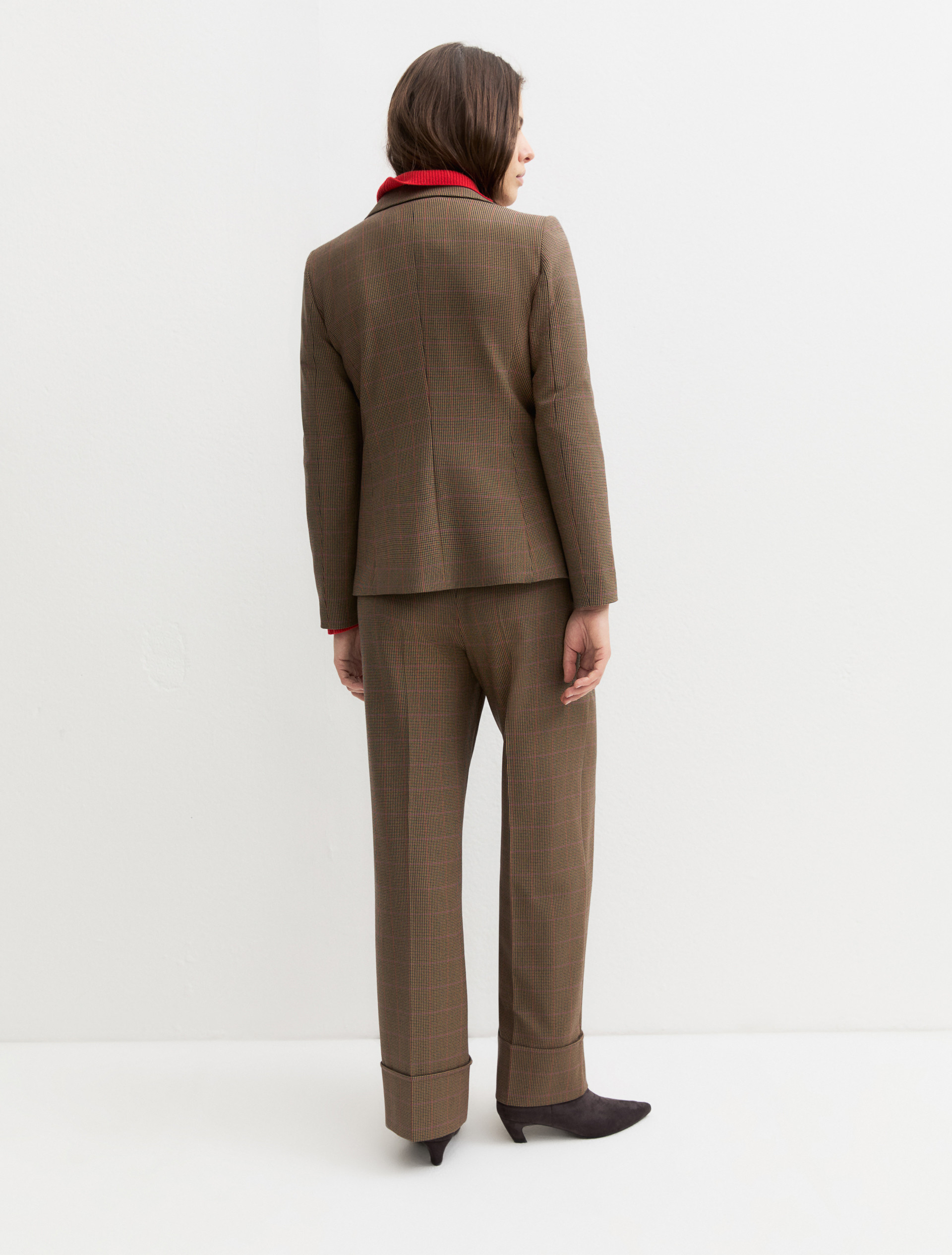 Straight-fit stretch gabardine trousers - HONEY - Emme - 2