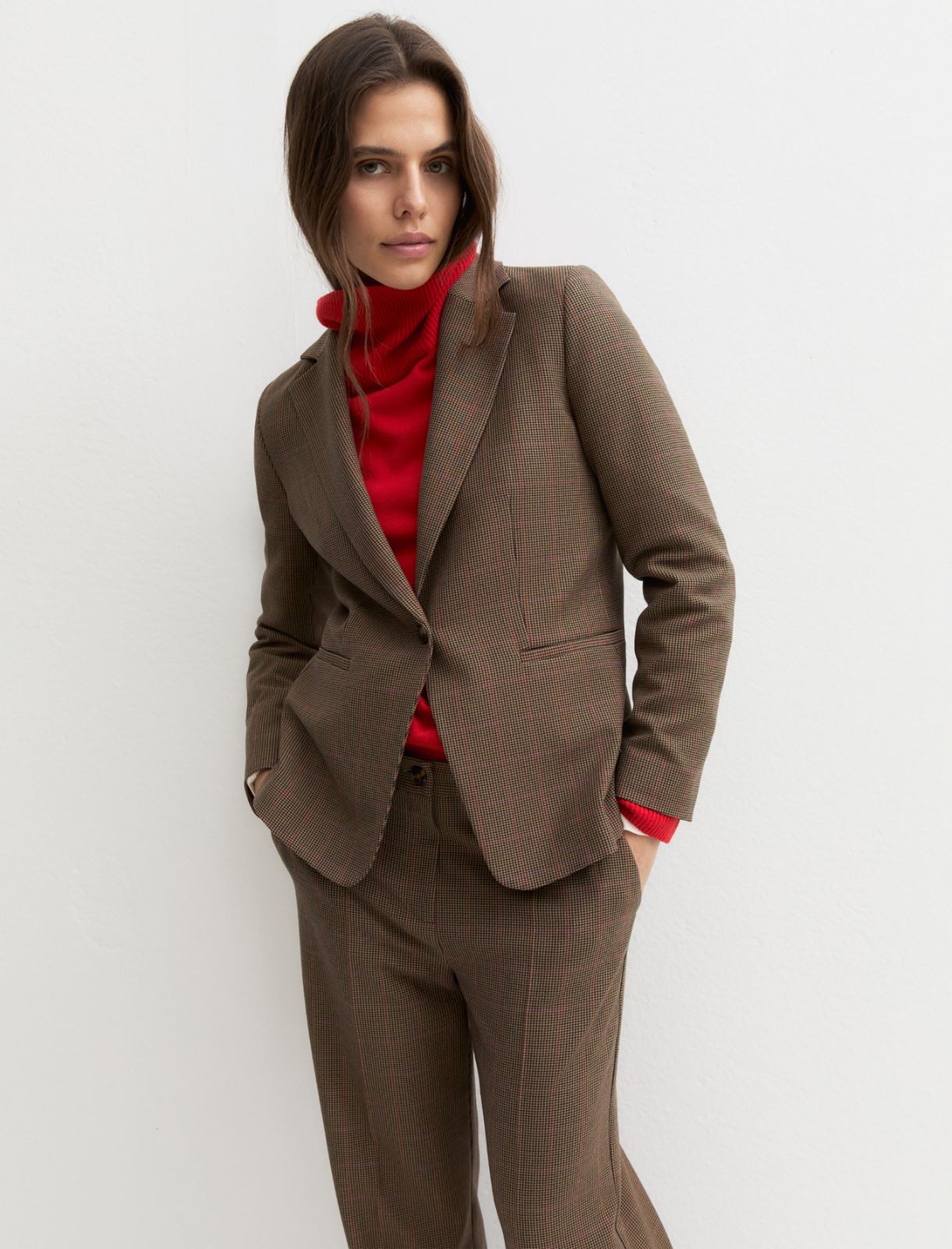 Straight-fit stretch gabardine trousers - HONEY - Emme - 3