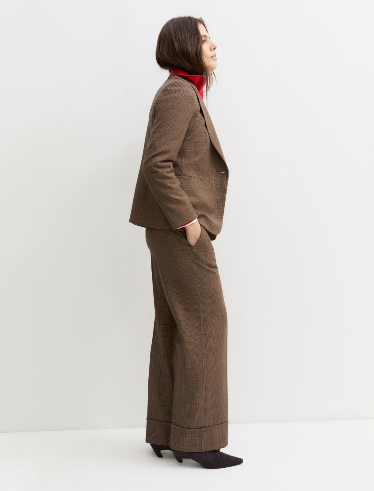 Straight-fit stretch gabardine trousers - HONEY - Emme - 4