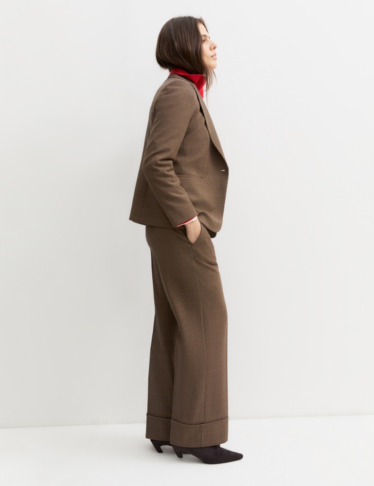 Straight-fit stretch gabardine trousers - Emme