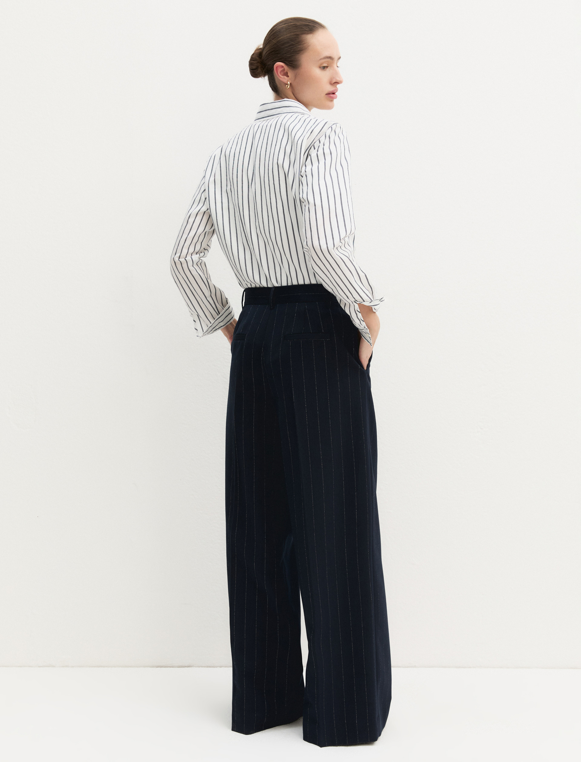 Pantalón de raya diplomática de lamé - MARINO - Emme - 2