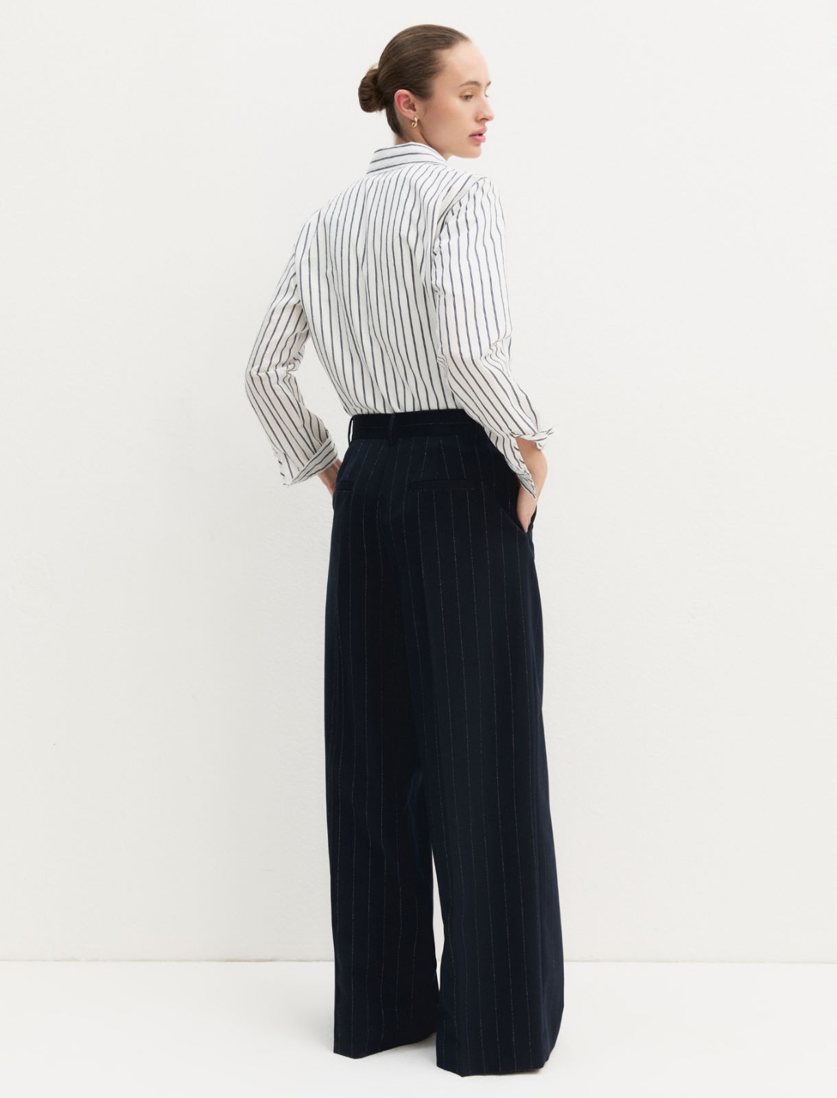 Pantalón de raya diplomática de lamé - MARINO - Emme - 2