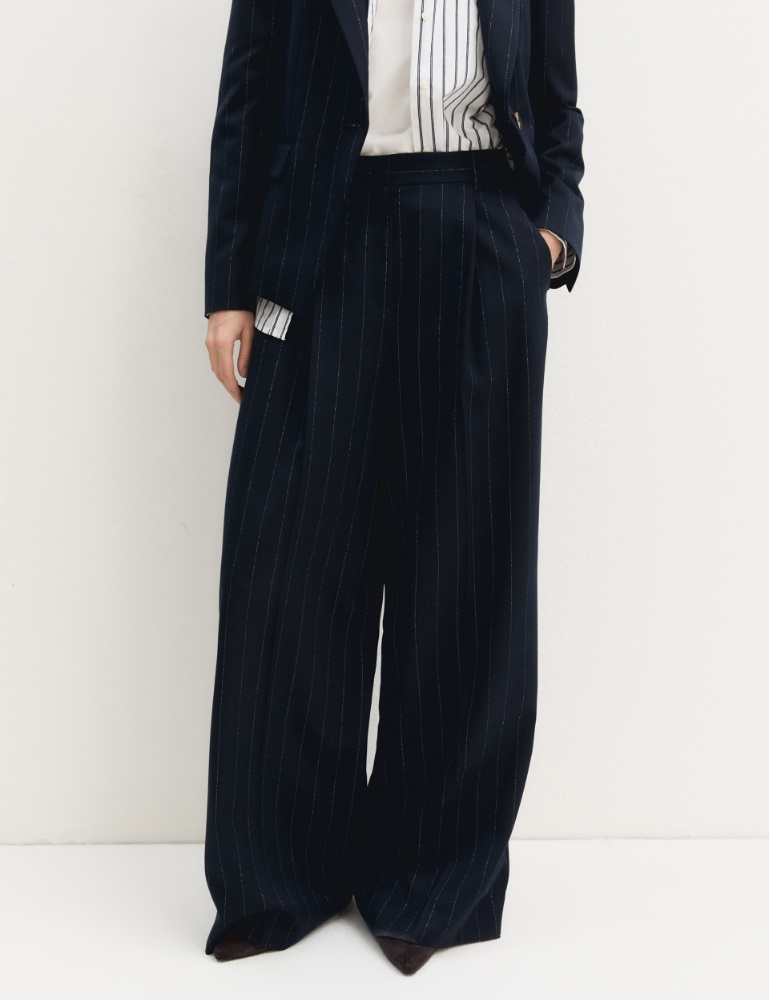 Pantalón de raya diplomática de lamé - Emme - 3