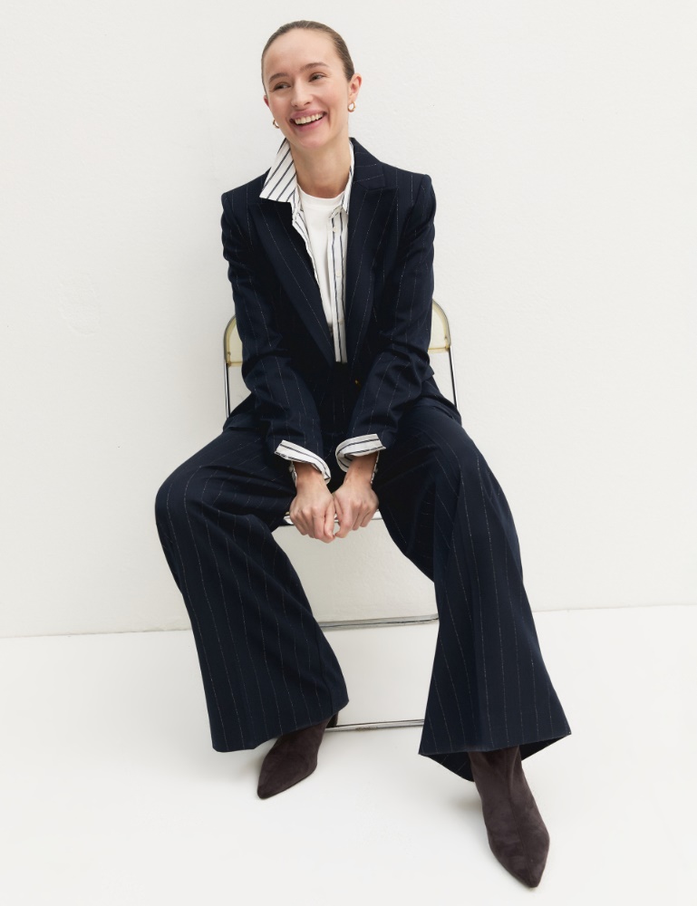 Pantalón de raya diplomática de lamé - Emme
