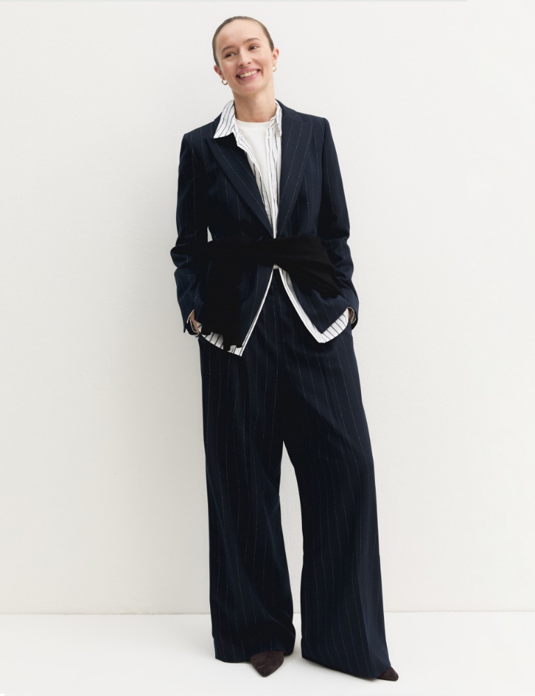 Pantalón de raya diplomática de lamé - Emme - 2
