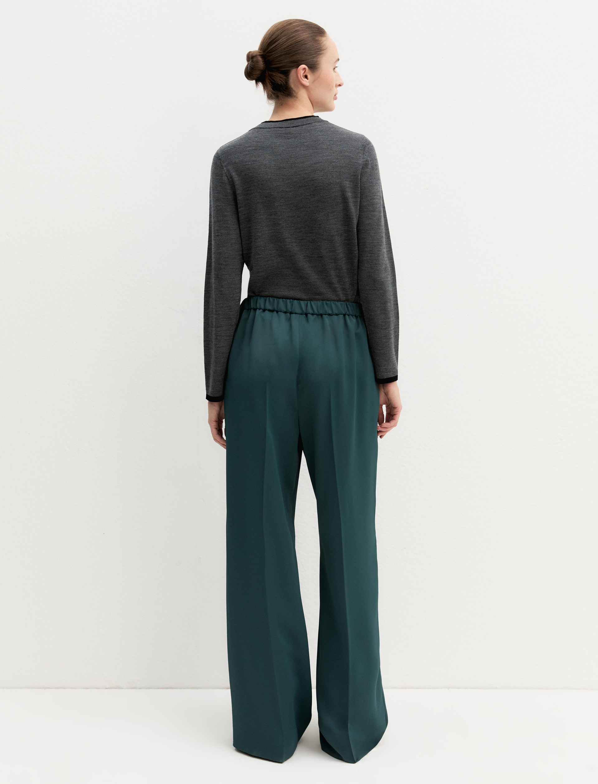 Matte satin trousers - GREEN - Emme - 3
