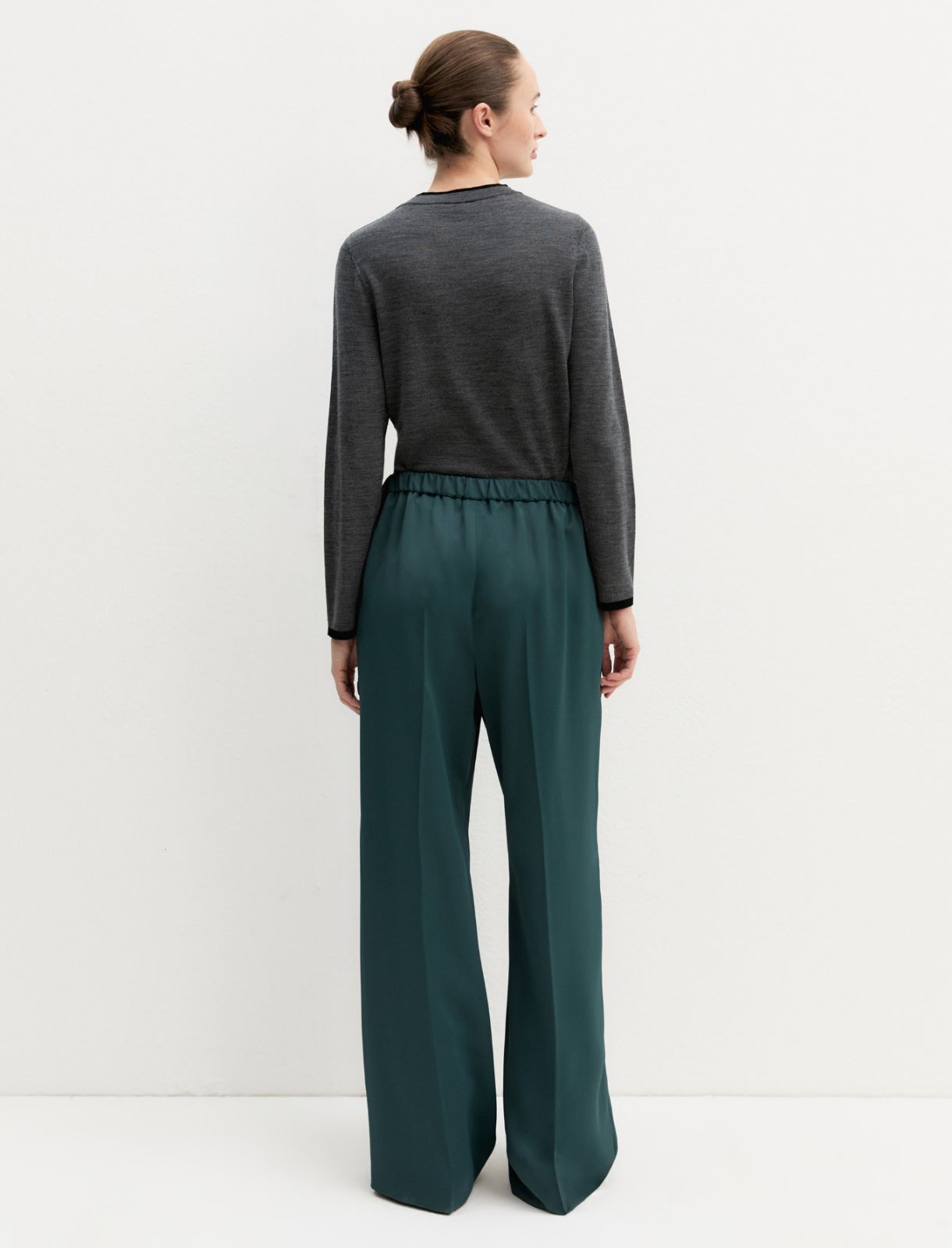 Matte satin trousers - GREEN - Emme - 3