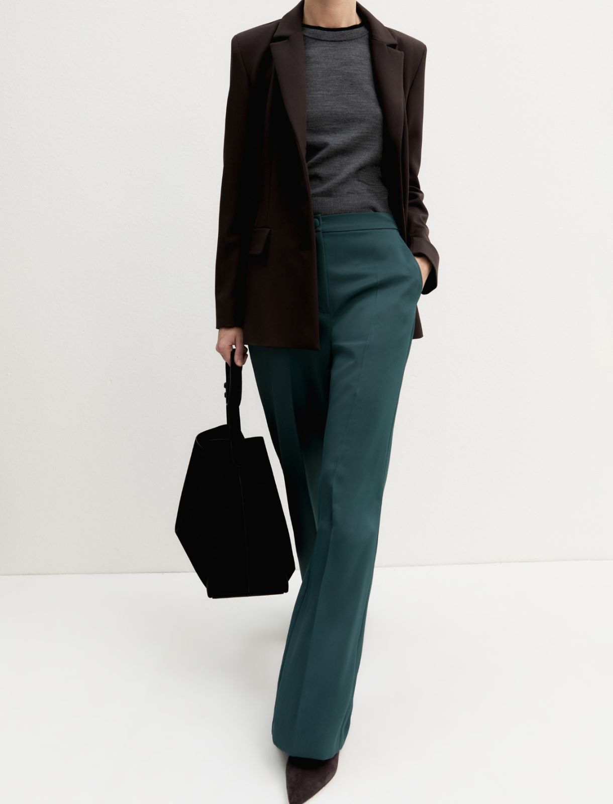 Matte satin trousers - GREEN - Emme - 5