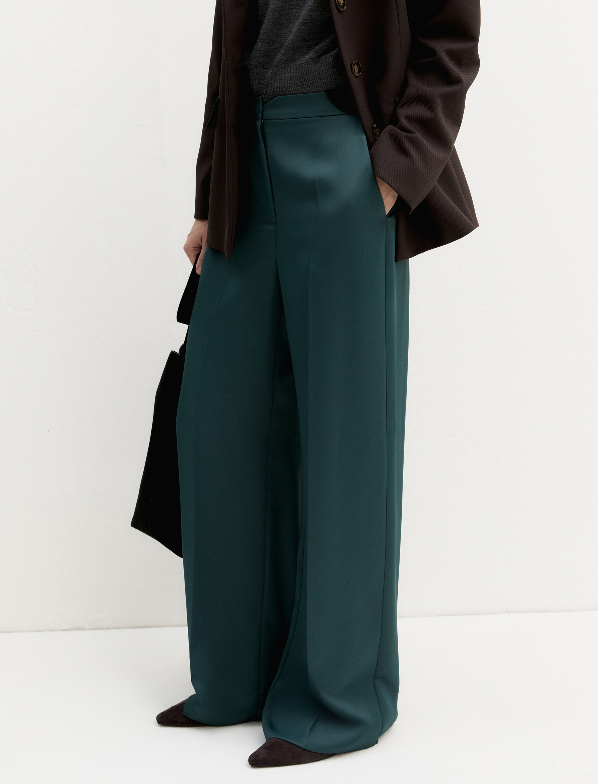 Matte satin trousers - GREEN - Emme - 6