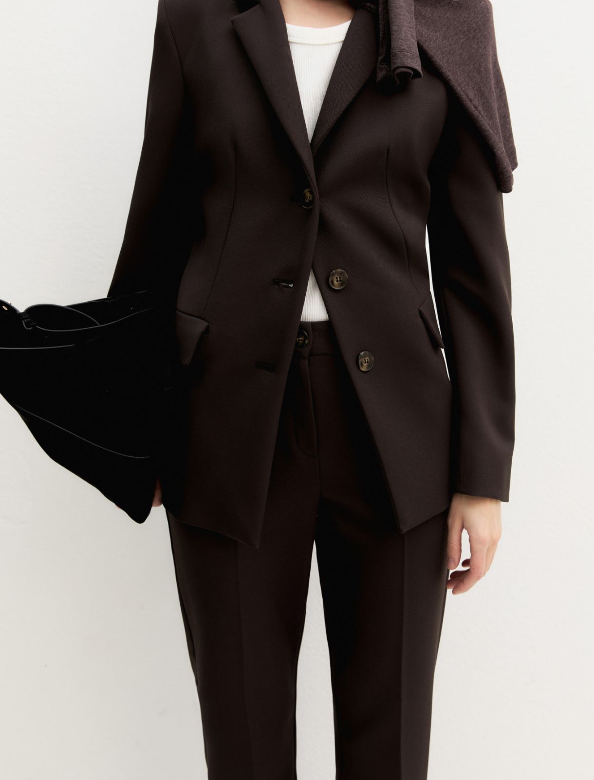 Slim-fit stretch trousers - DARK BROWN - Emme - 5