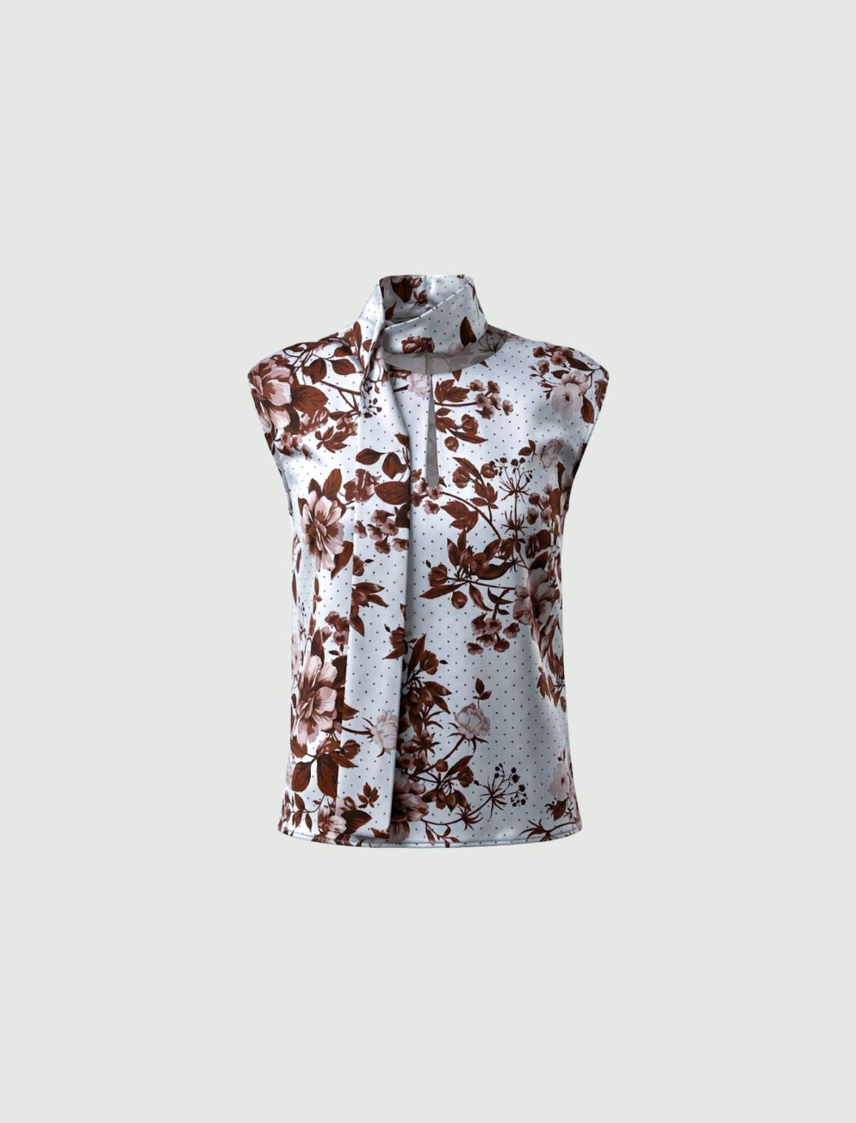 Sleeveless satin top - LIGHT BLUE - Emme - 6