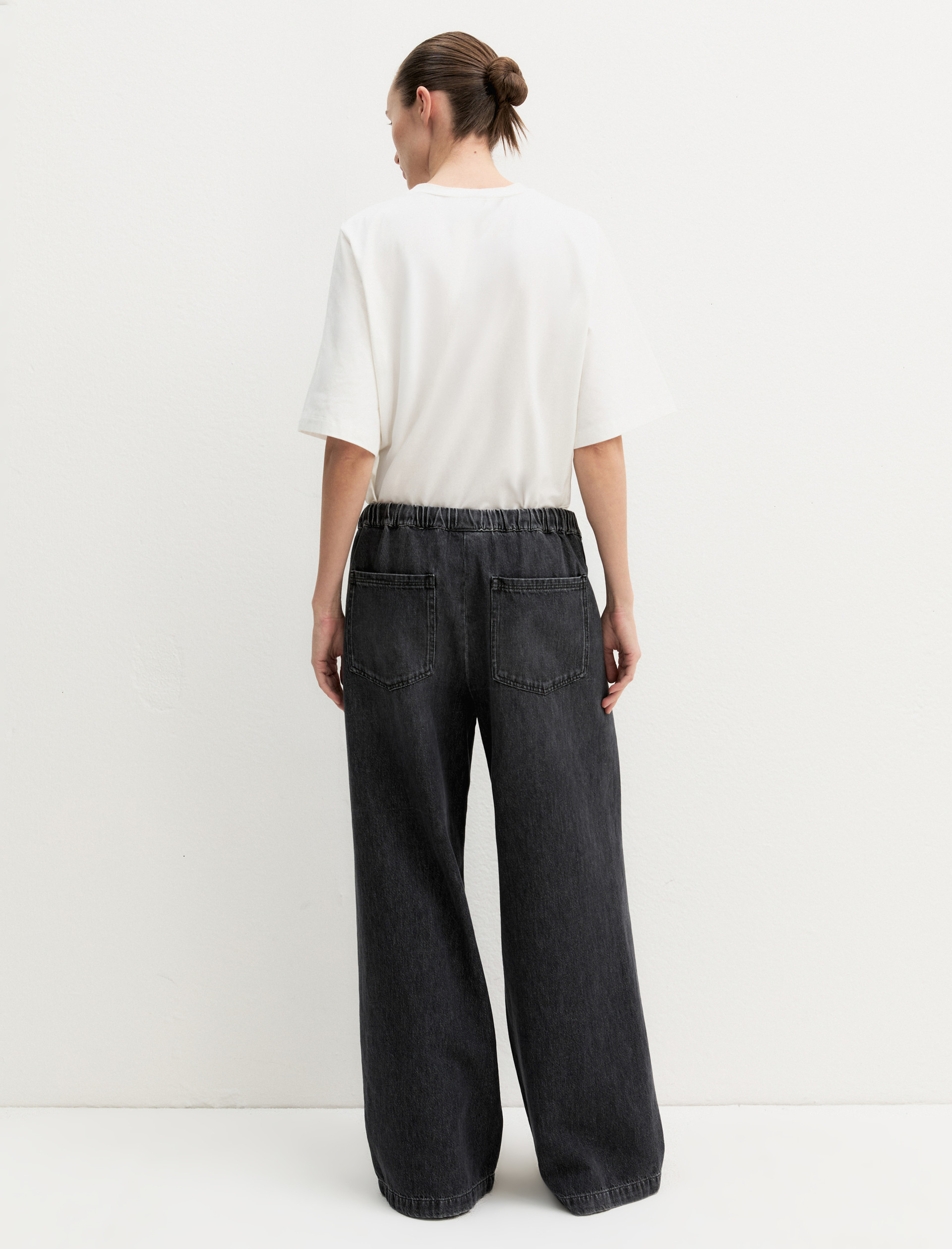 Denim jogger ampio - NERO - Emme - 3
