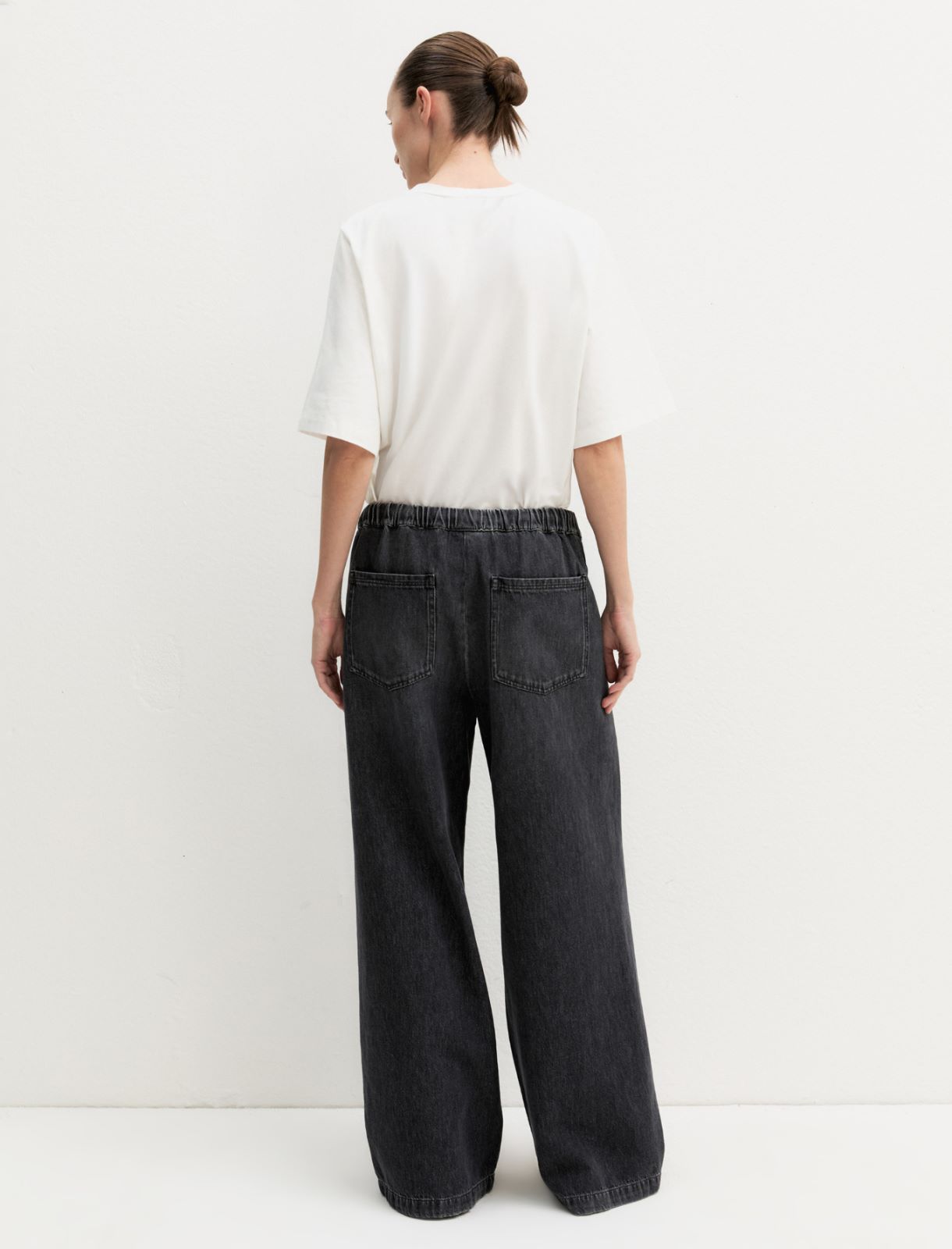 Denim jogger ampio - NERO - Emme - 3